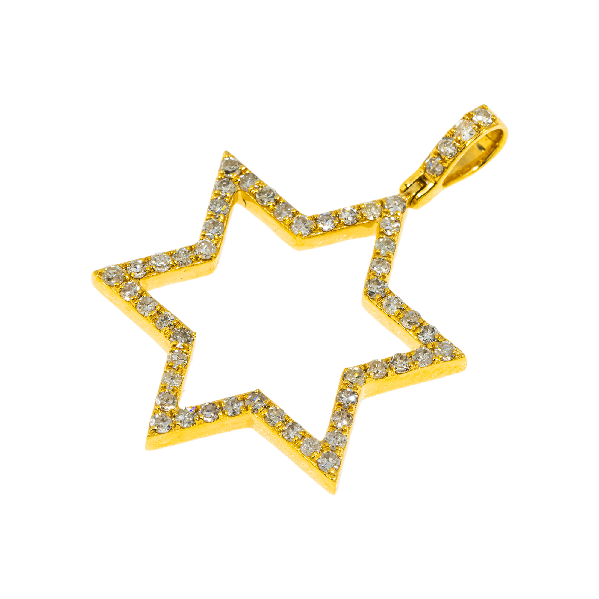 14K GOLD DIAMOND STAR OF DAVID PENDANT 0.63 CT