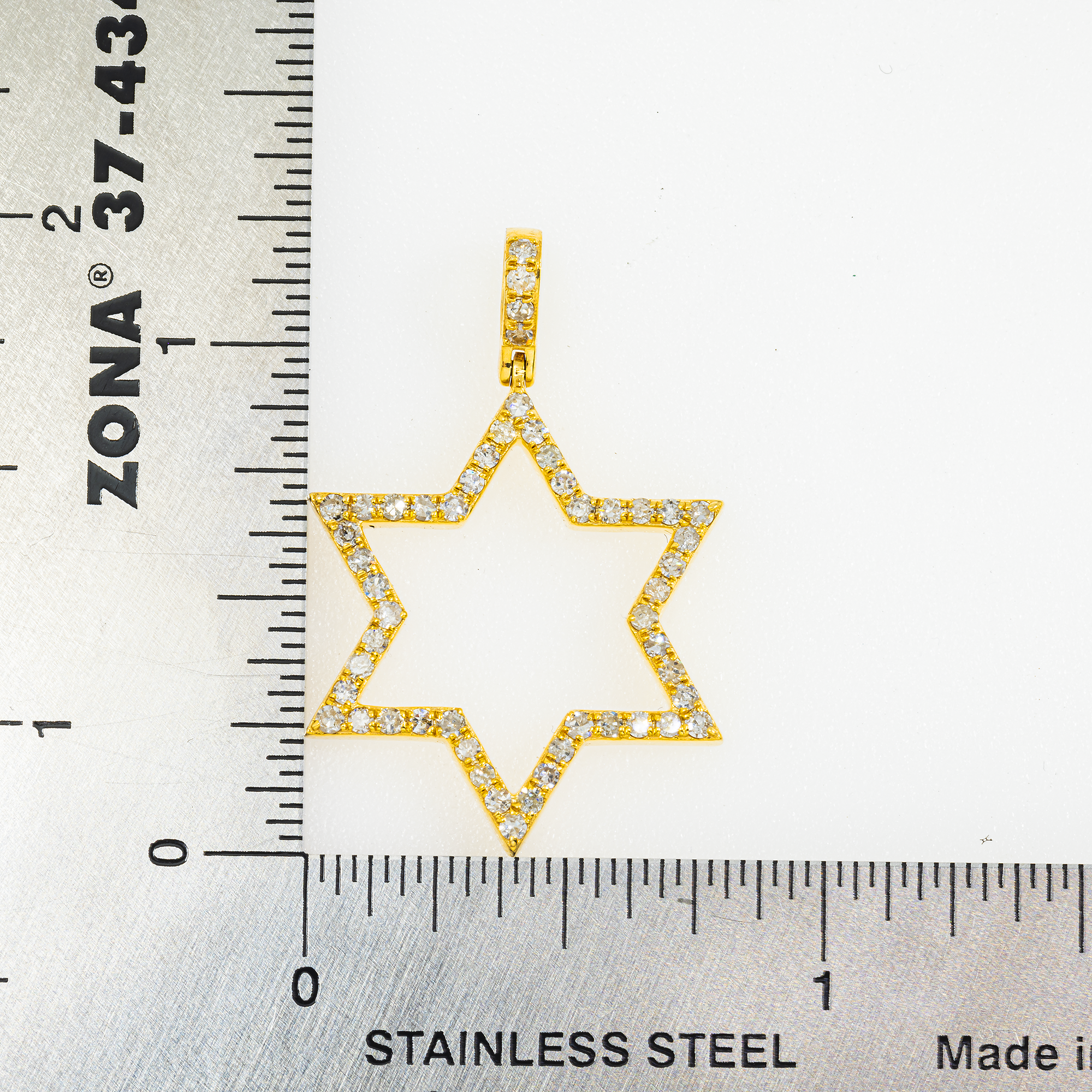 14K GOLD DIAMOND STAR OF DAVID PENDANT 0.63 CT