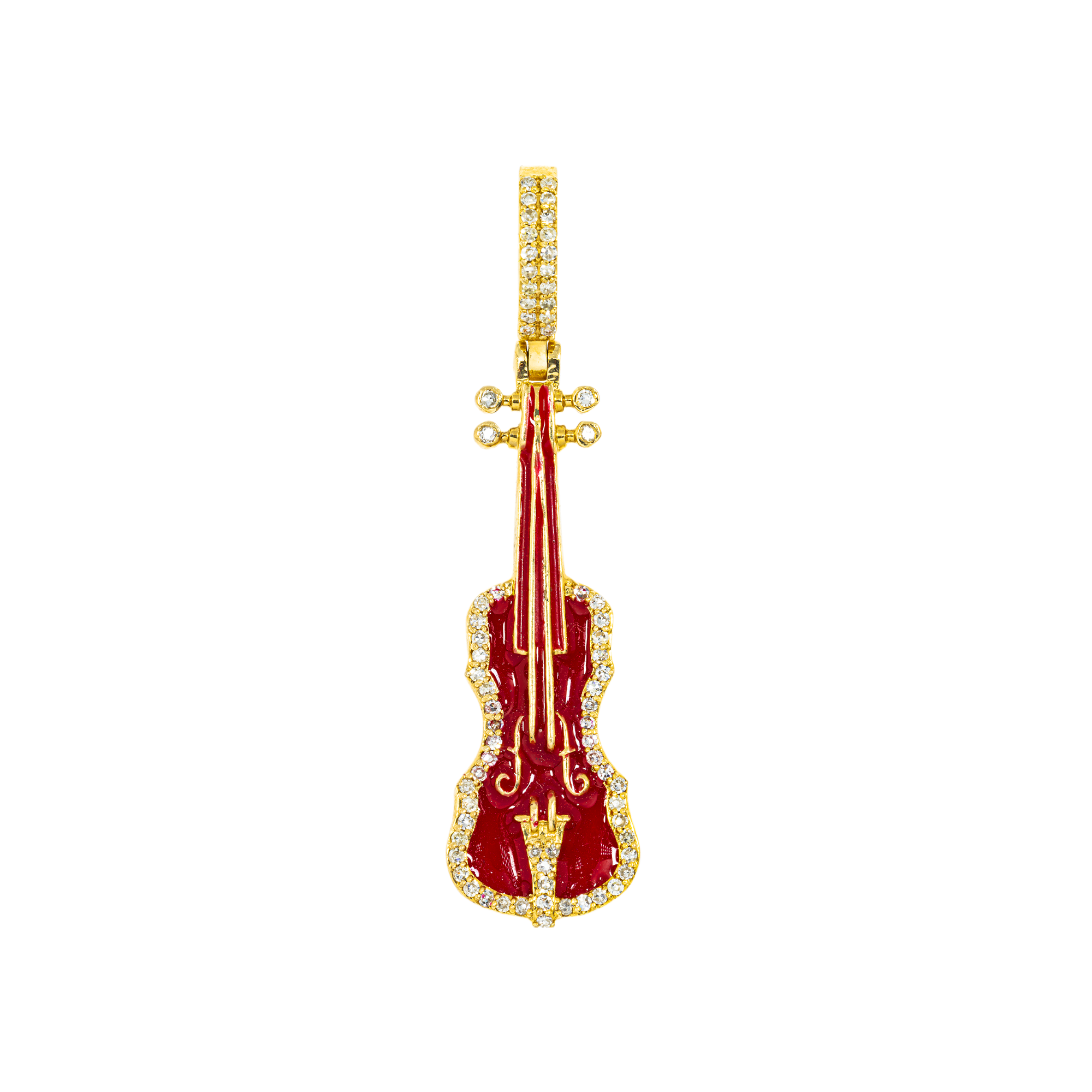 10K GOLD DIAMOND VIOLIN PENDANT 0.34 CT
