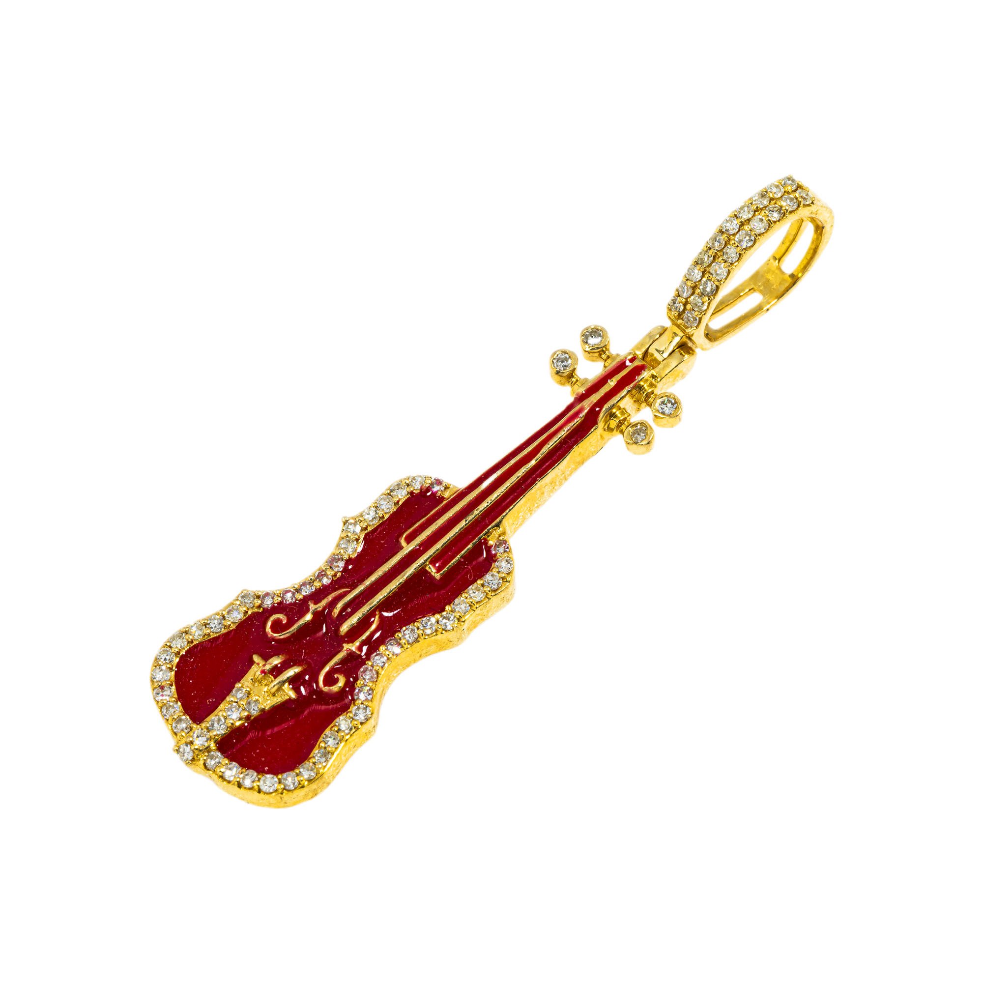 10K GOLD DIAMOND VIOLIN PENDANT 0.34 CT
