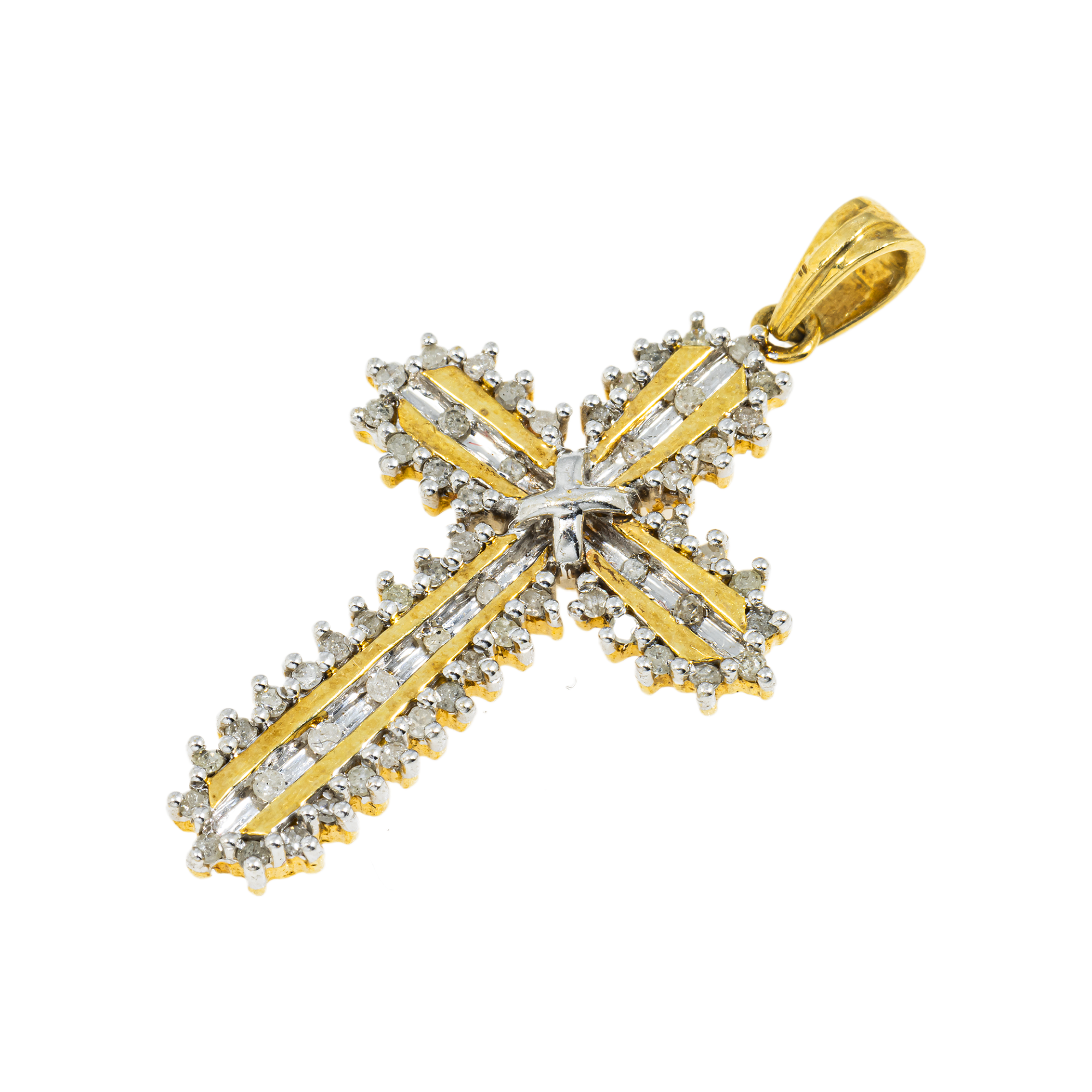 10K GOLD DIAMOND CROSS PENDANT 0.50 CT