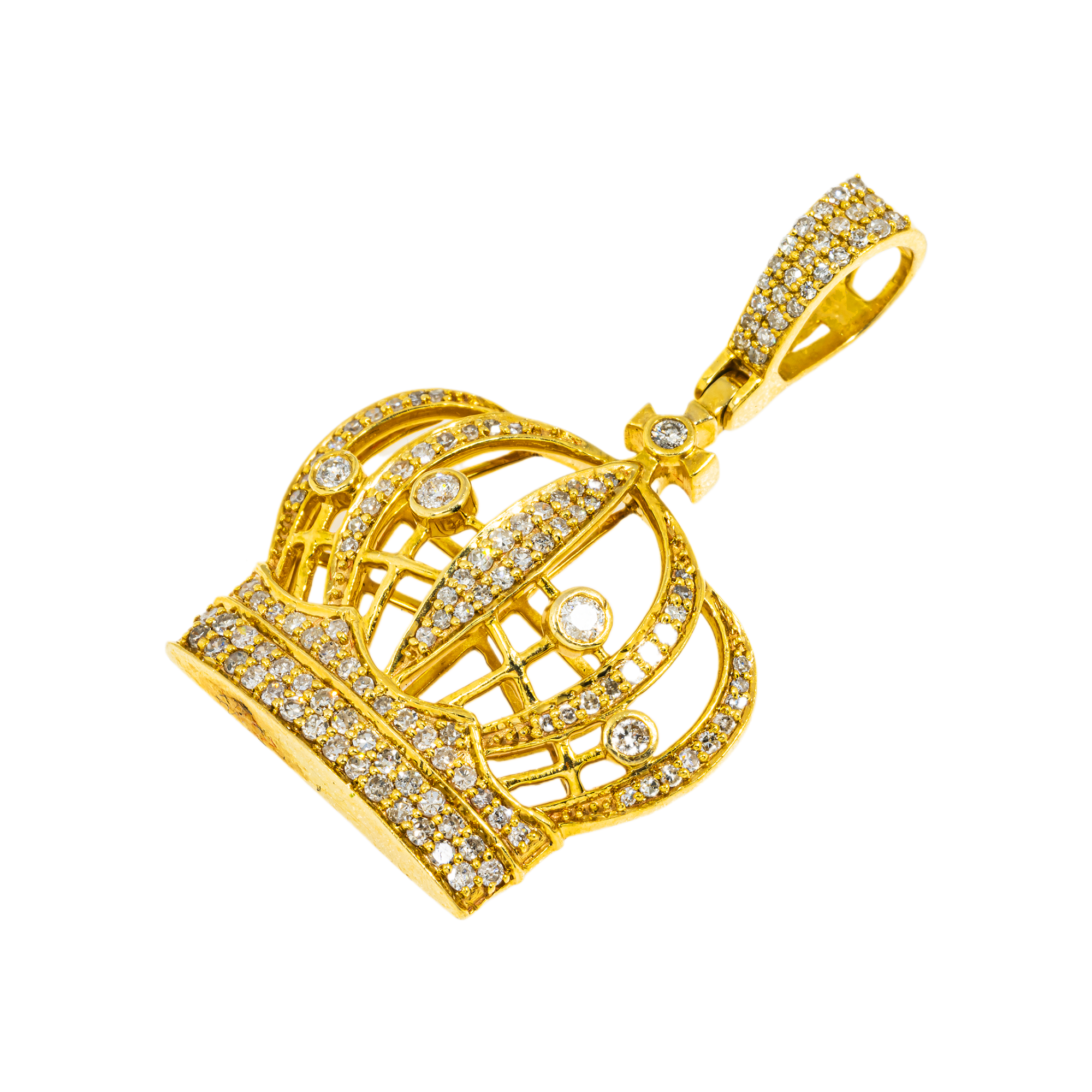 10K GOLD DIAMOND ROYAL CROWN PENDANT 1.10 CT