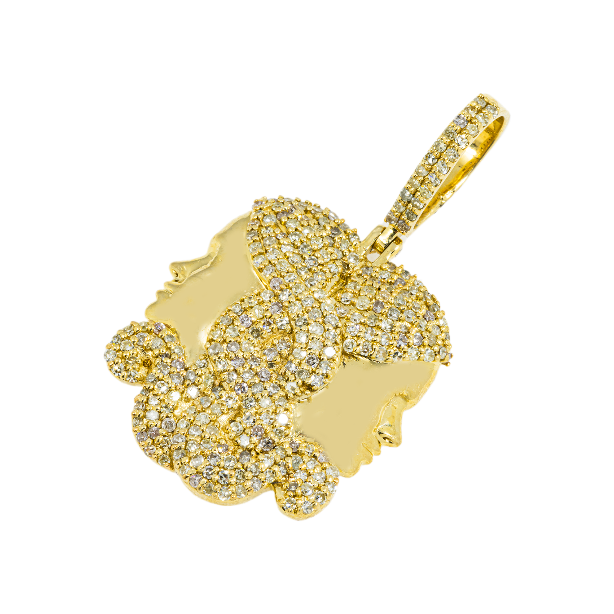 10K GOLD DIAMOND GEMINI ZODIAC SIGN PENDANT 0.93 CT