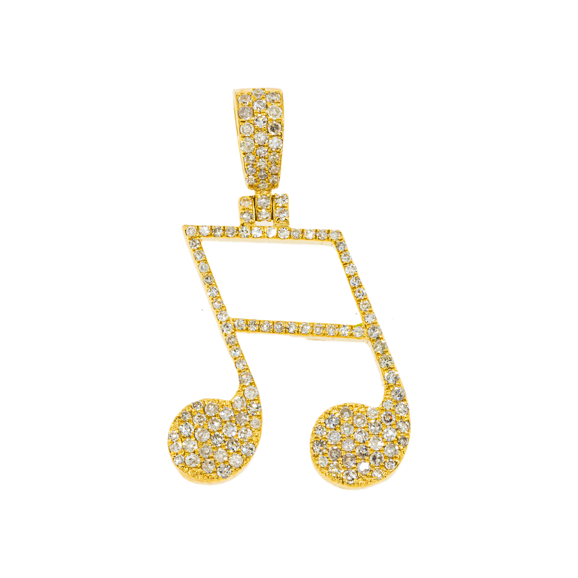 10K GOLD DIAMOND MUSIC NOTE PENDANT 0.56 CT
