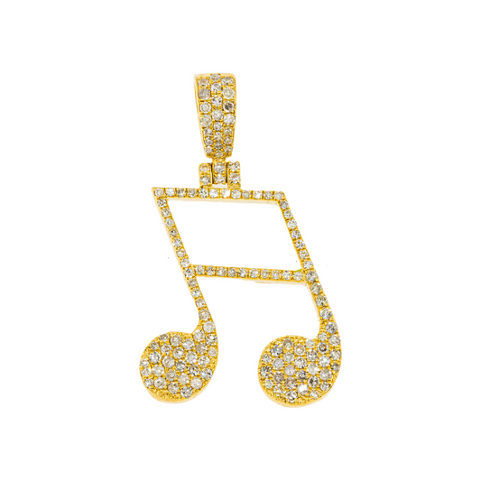 10K GOLD DIAMOND MUSIC NOTE PENDANT 0.56 CT