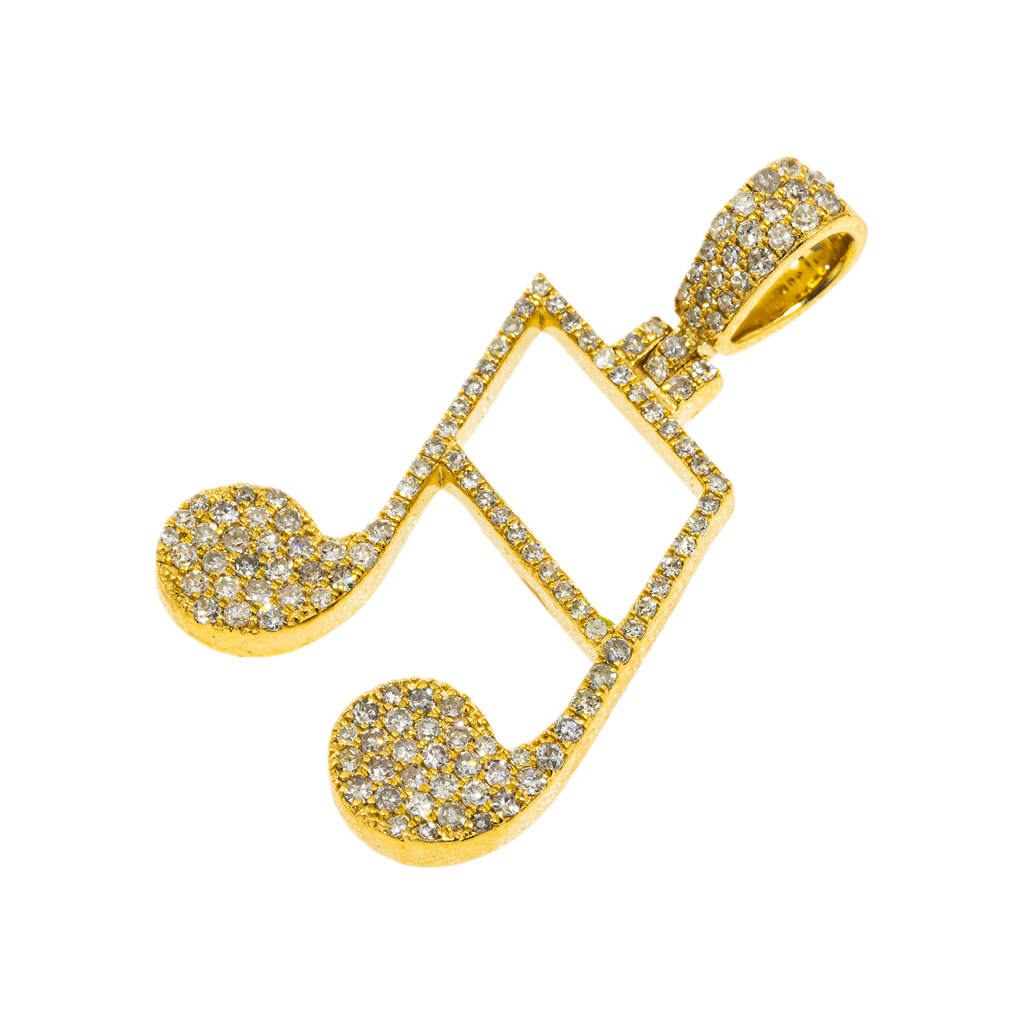 10K GOLD DIAMOND MUSIC NOTE PENDANT 0.56 CT
