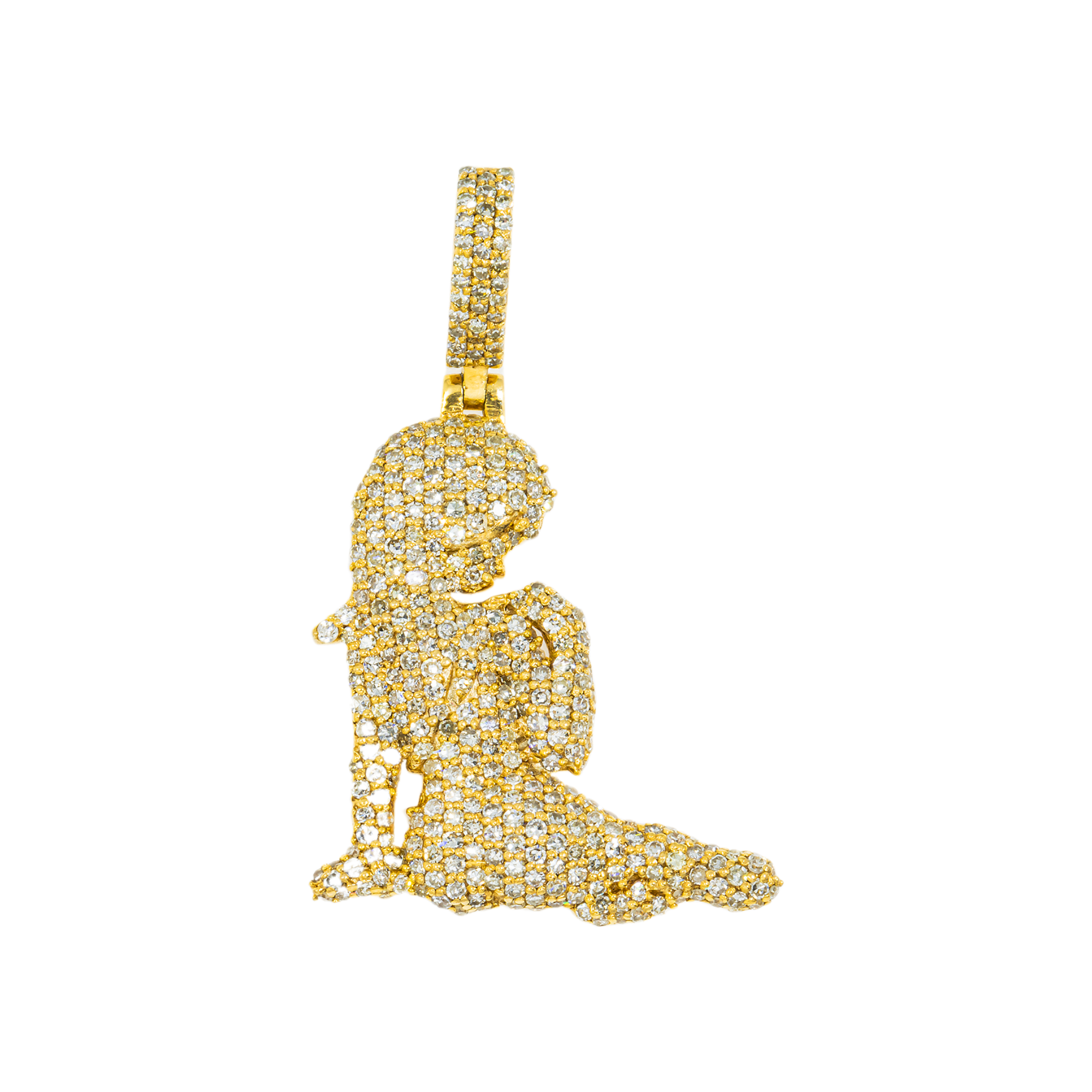 10K GOLD DIAMOND VIRGO ZODIAC SIGN PENDANT 0.88 CT