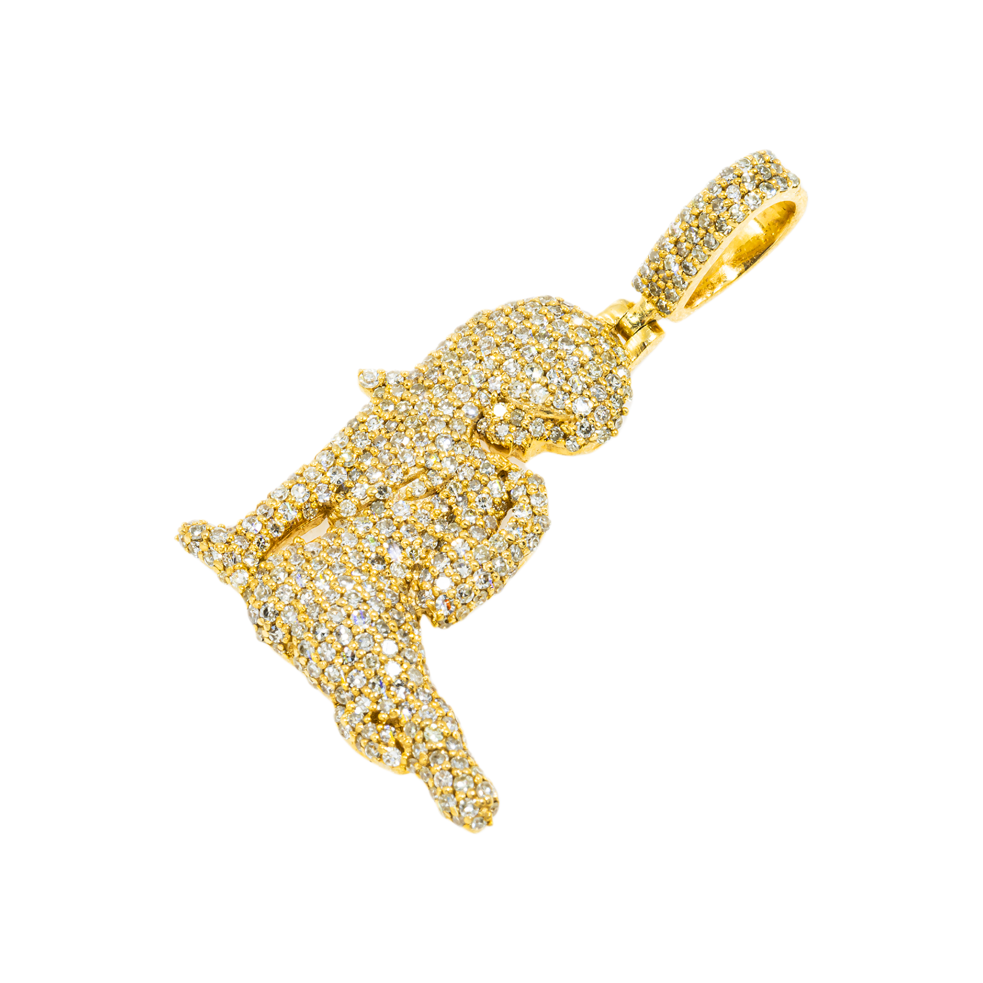 10K GOLD DIAMOND VIRGO ZODIAC SIGN PENDANT 0.88 CT