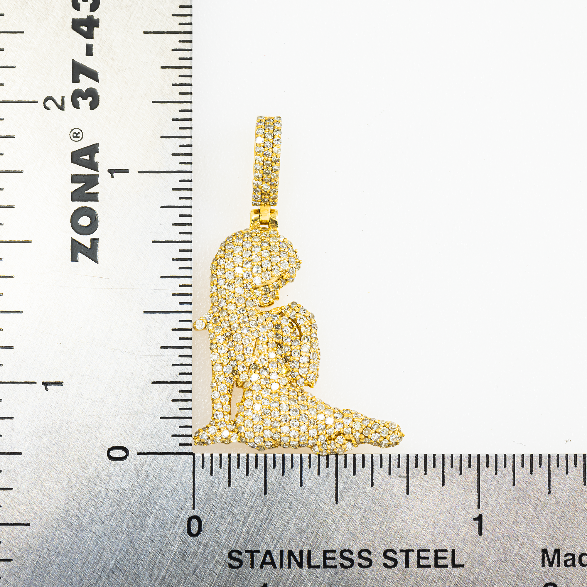 10K GOLD DIAMOND VIRGO ZODIAC SIGN PENDANT 0.88 CT