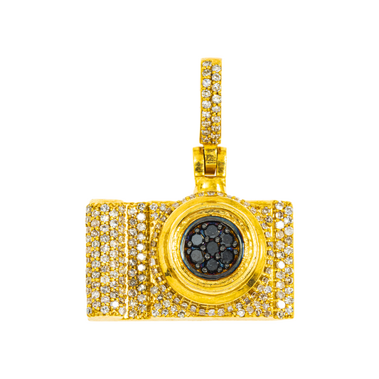 10K GOLD DIAMOND CAMERA PENDANT 1.25 CT