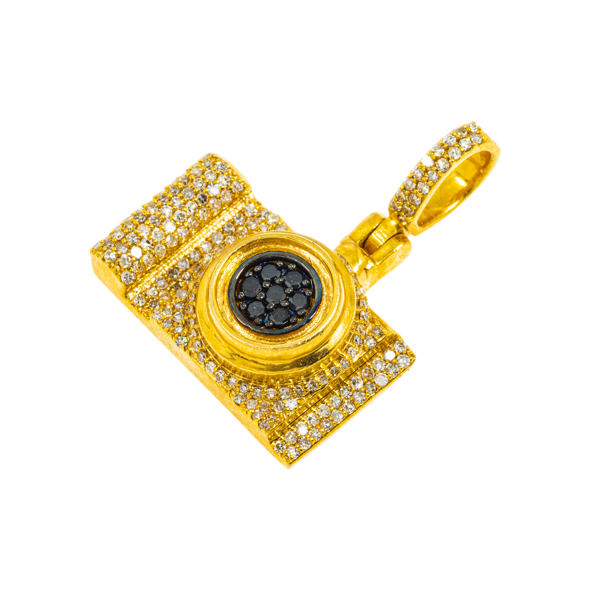 10K GOLD DIAMOND CAMERA PENDANT 1.25 CT