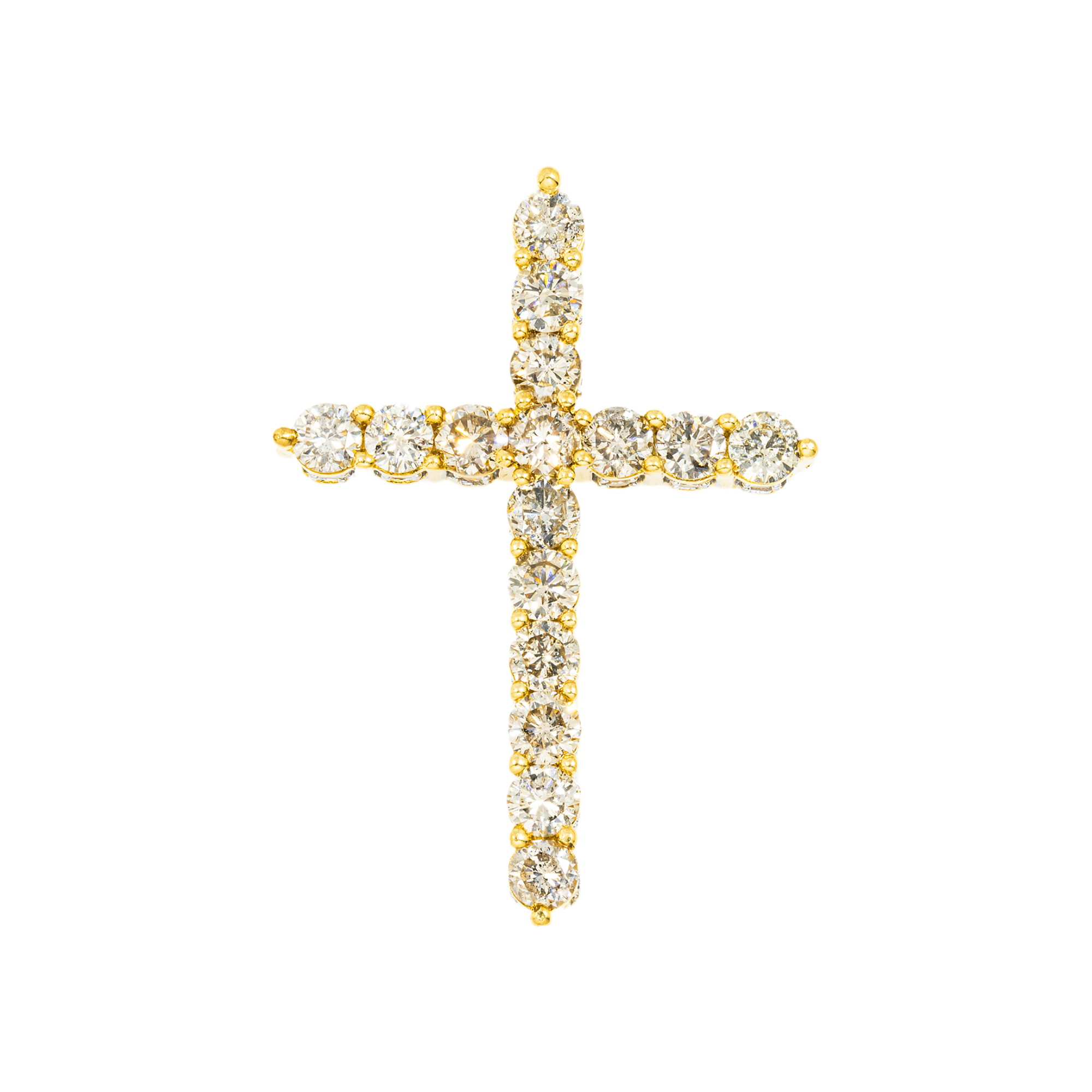 10K GOLD DIAMOND CROSS PENDANT 2.00 CT