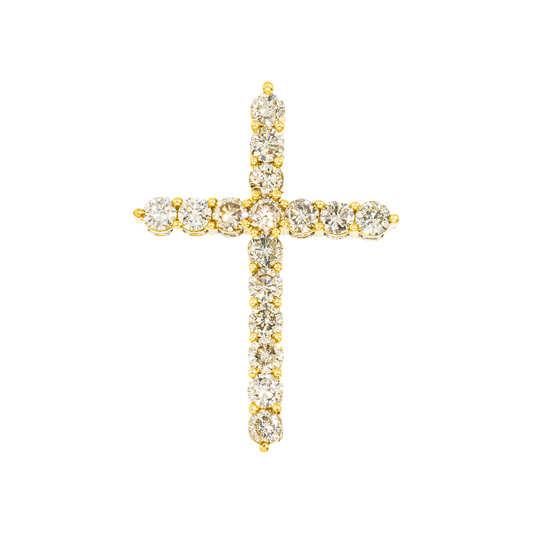 10K GOLD DIAMOND CROSS PENDANT 2.00 CT