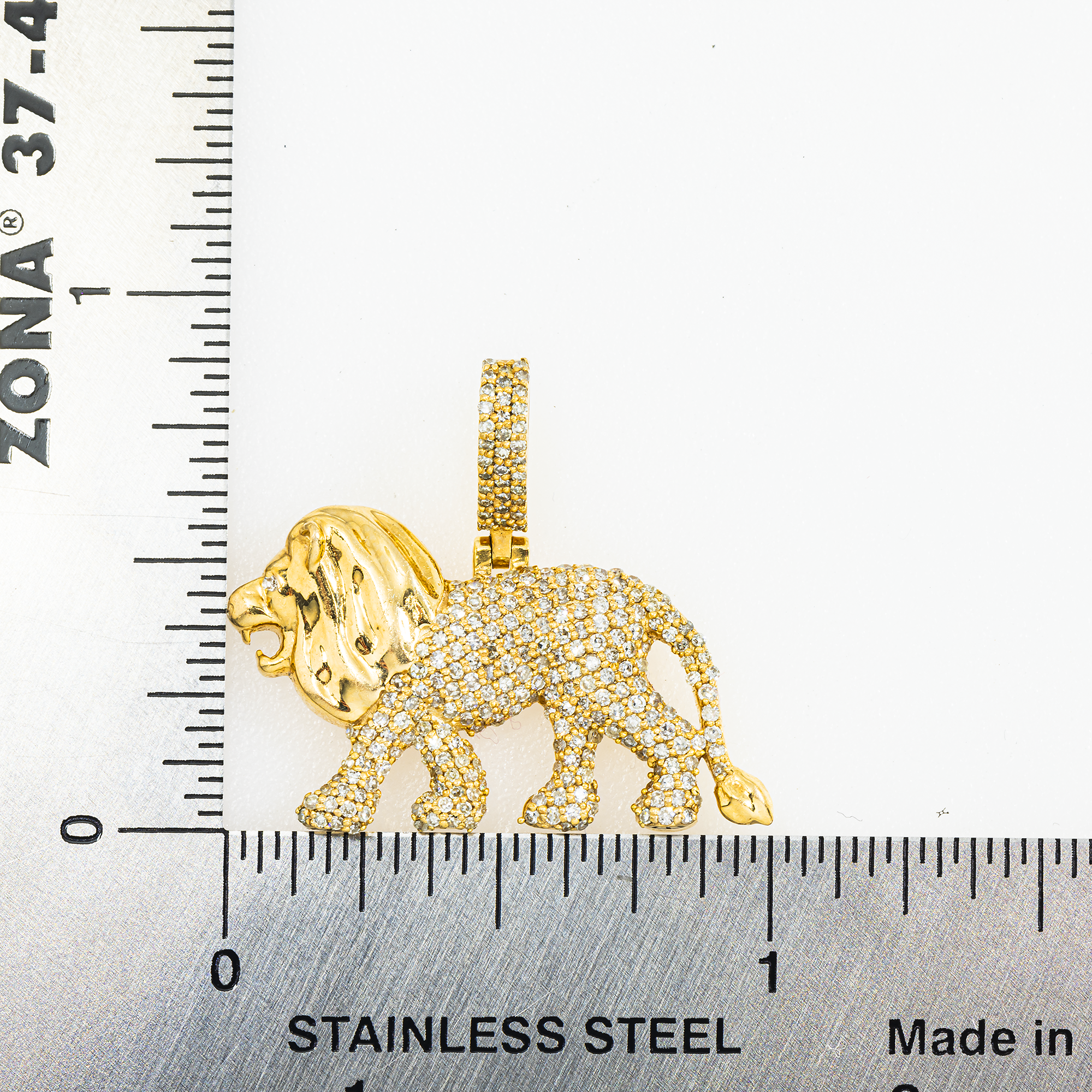 10K GOLD DIAMOND LEO ZODIAC SIGN LION PENDANT 0.80 CT