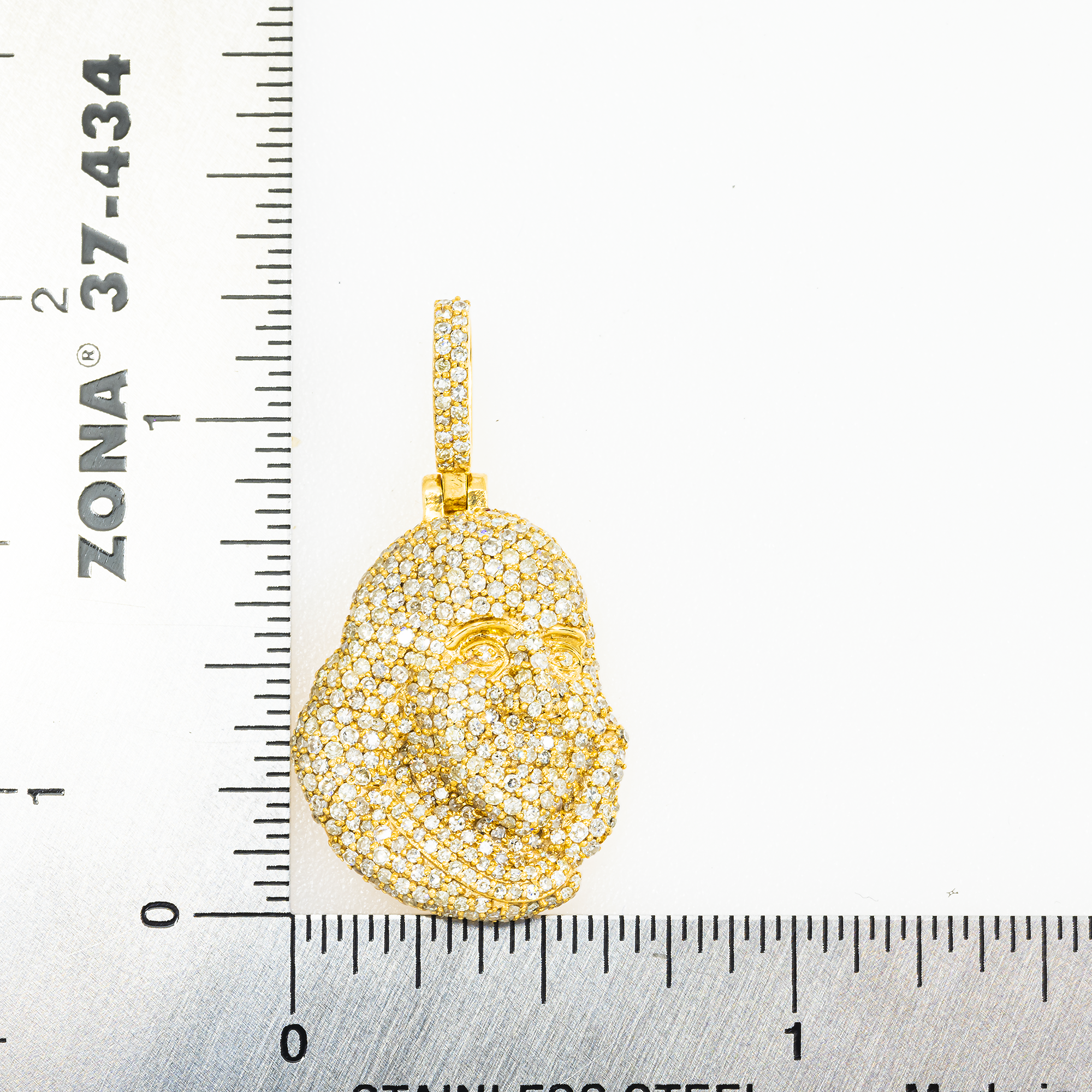 10K GOLD DIAMOND BEN FRANKLIN HISTORY CHARACTER PENDANT 1.71 CT
