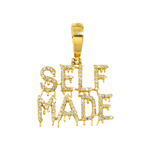 10K GOLD DIAMOND DRIPPING SELF MADE PENDANT 0.41 CT