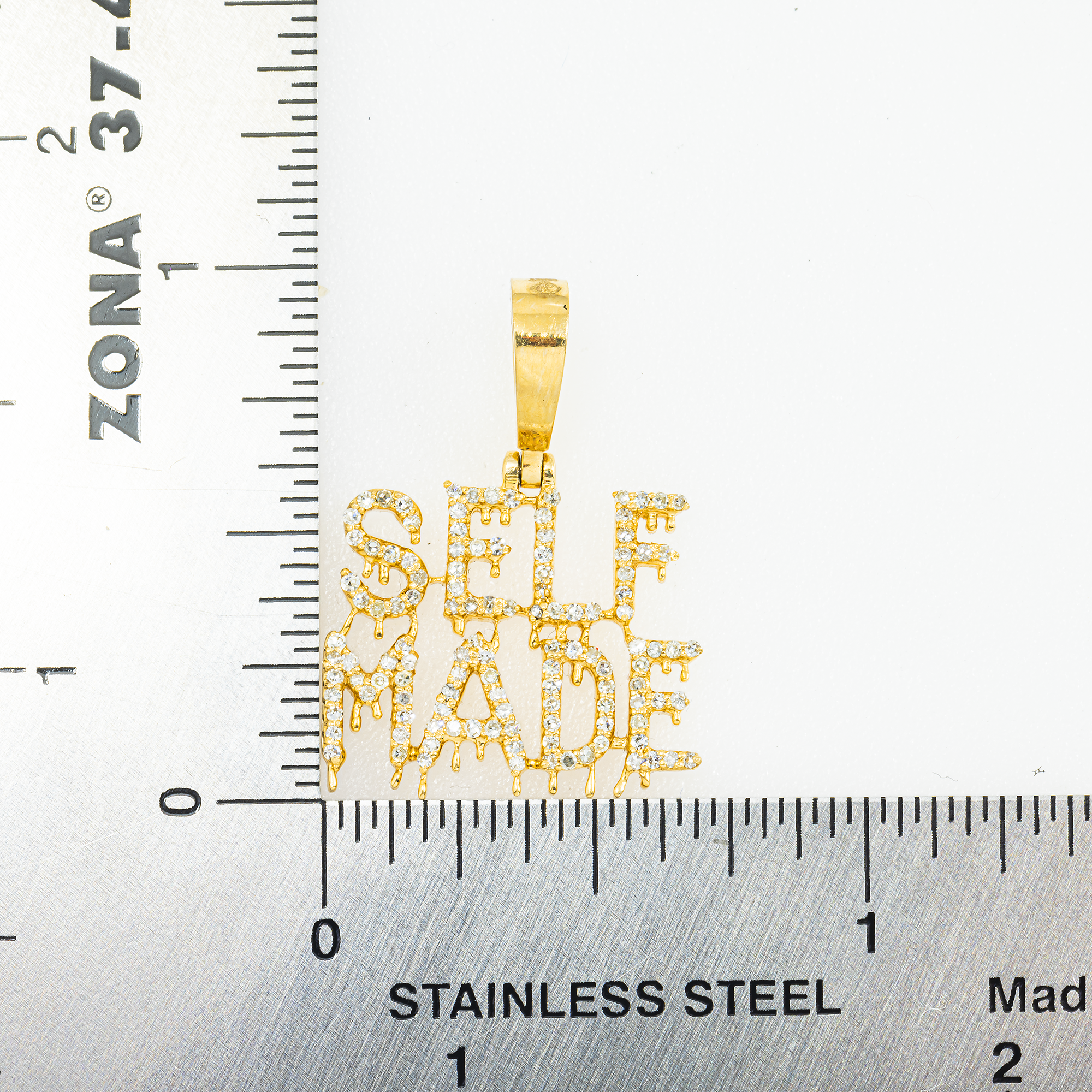 10K GOLD DIAMOND DRIPPING SELF MADE PENDANT 0.41 CT