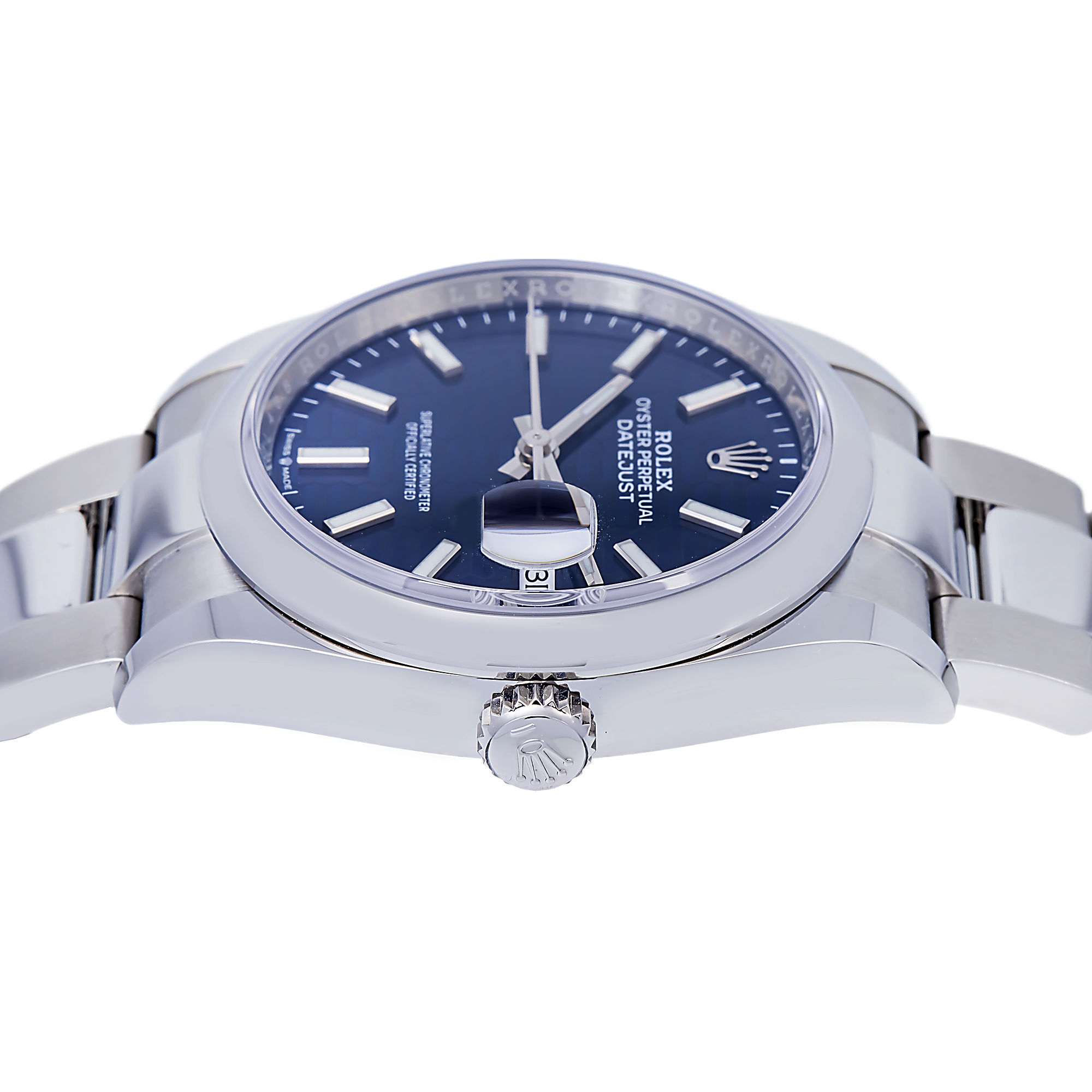 ROLEX DATEJUST 126200 36MM BLUE INDEX DIAL WITH STAINLESS STEEL OYSTER BRACELET