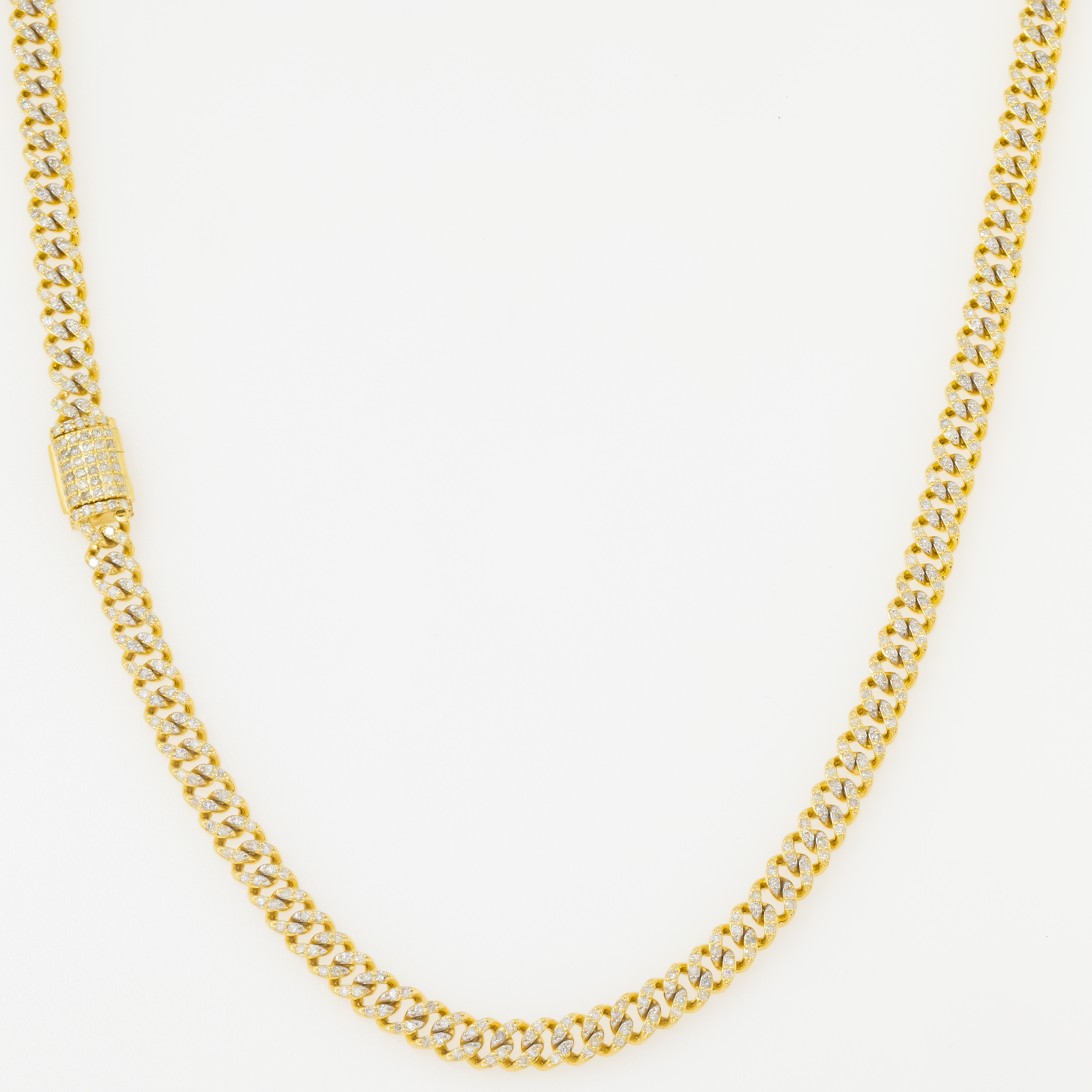 10K GOLD DIAMOND OPEN CUBAN LINK CHAIN 5.99 CT