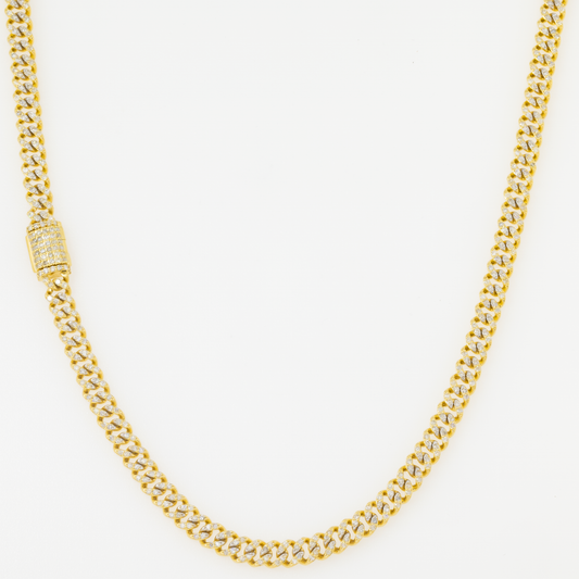 10K GOLD DIAMOND OPEN CUBAN LINK CHAIN 5.99 CT