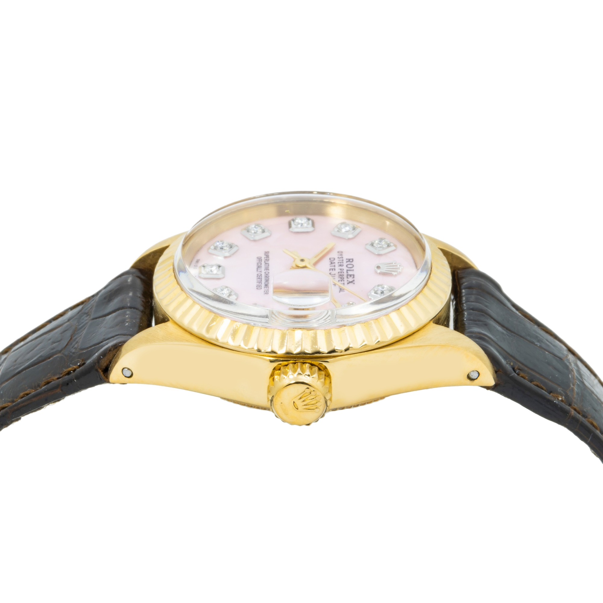 Rolex Datejust 6917 26MM Pink Diamond Dial With Leather Bracelet