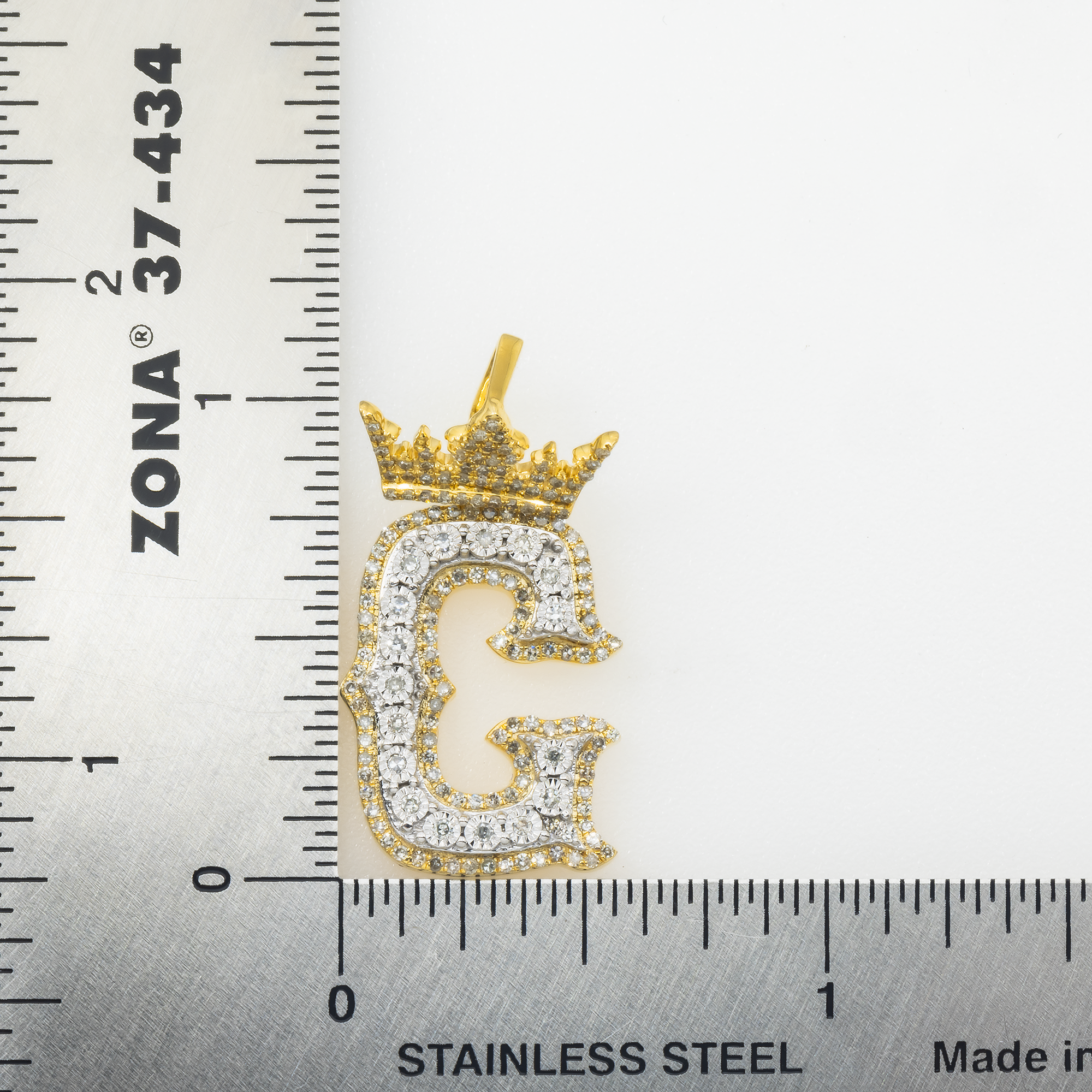 10K GOLD DIAMOND INITIAL LETTER C PENDANT 0.60 CT