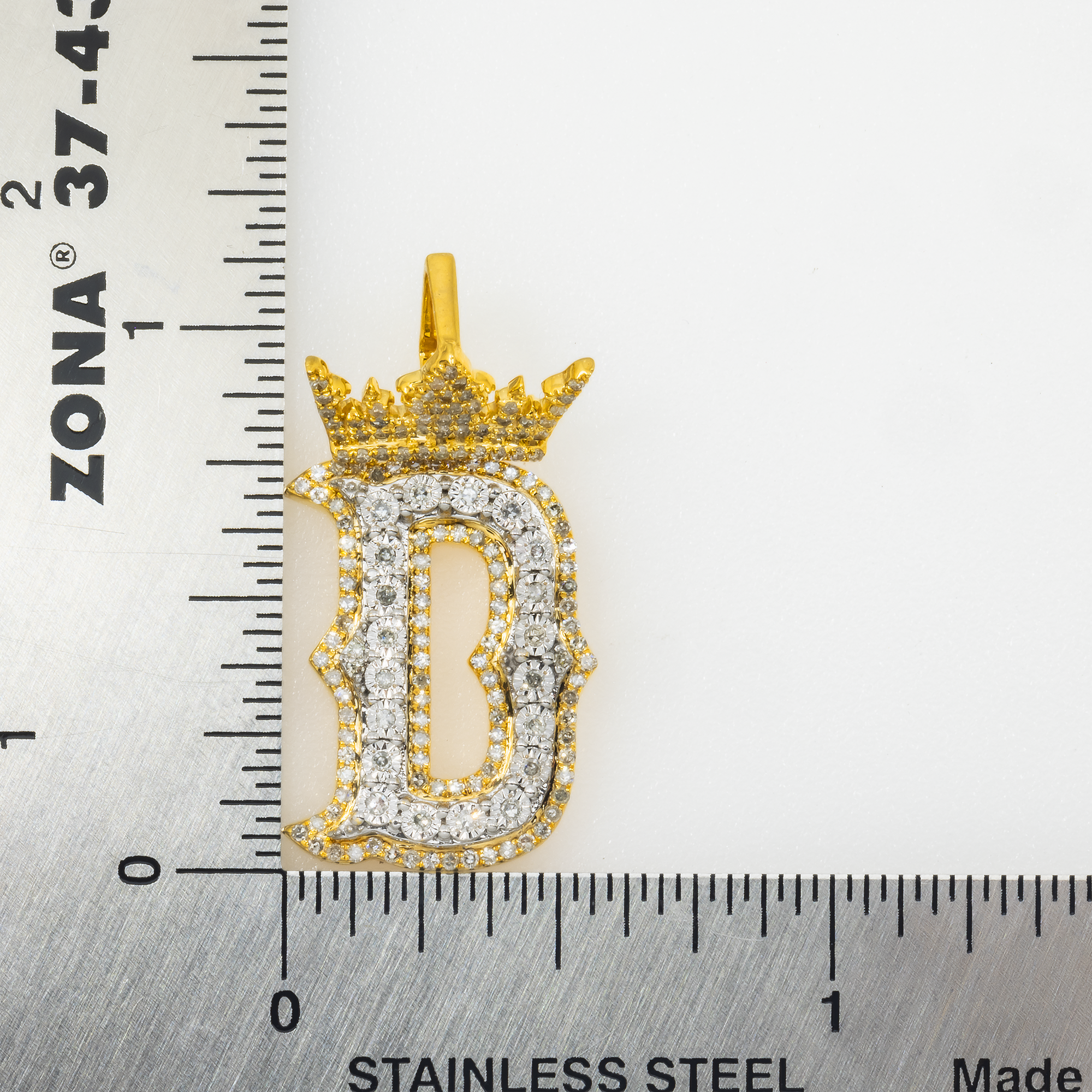 10K GOLD DIAMOND INITIAL LETTER D PENDANT 0.61 CT