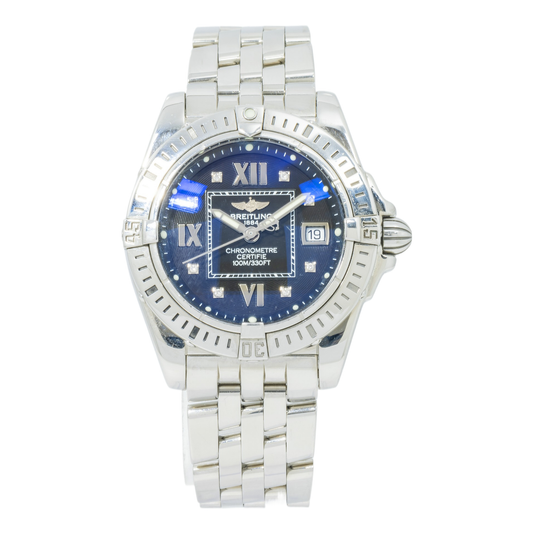 Breitling Windrider Cockpit A71356 31.8MM Blue Diamond Dial With Stainless Steel Bracelet