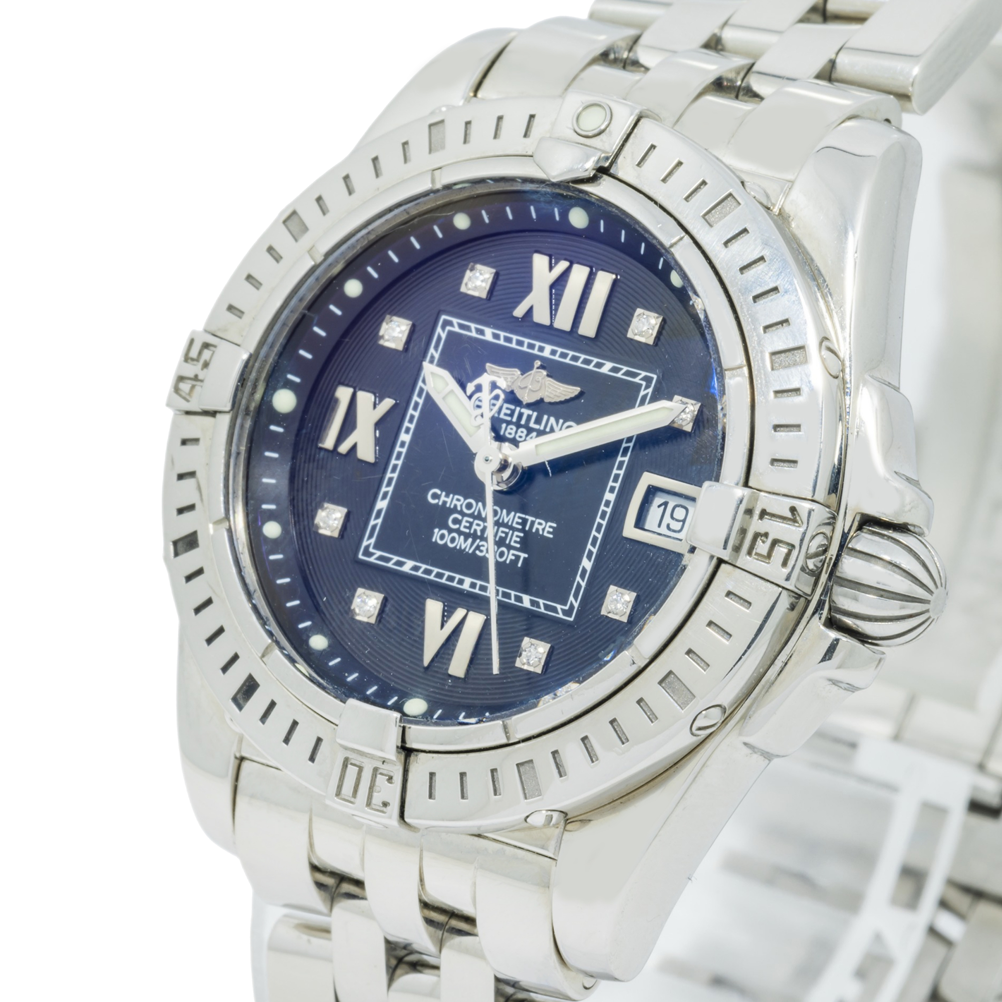 Breitling Windrider Cockpit A71356 31.8MM Blue Diamond Dial With Stainless Steel Bracelet
