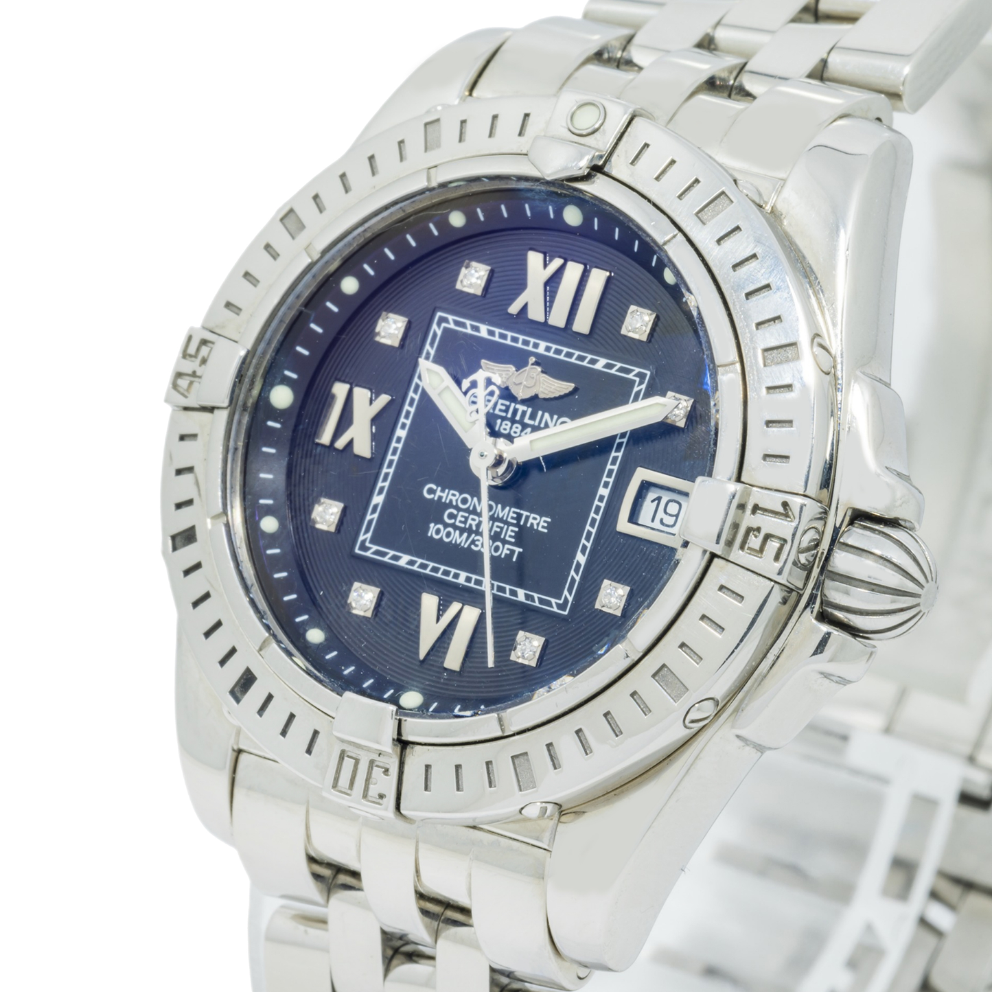 Breitling Windrider Cockpit A71356 31.8MM Blue Diamond Dial With Stainless Steel Bracelet