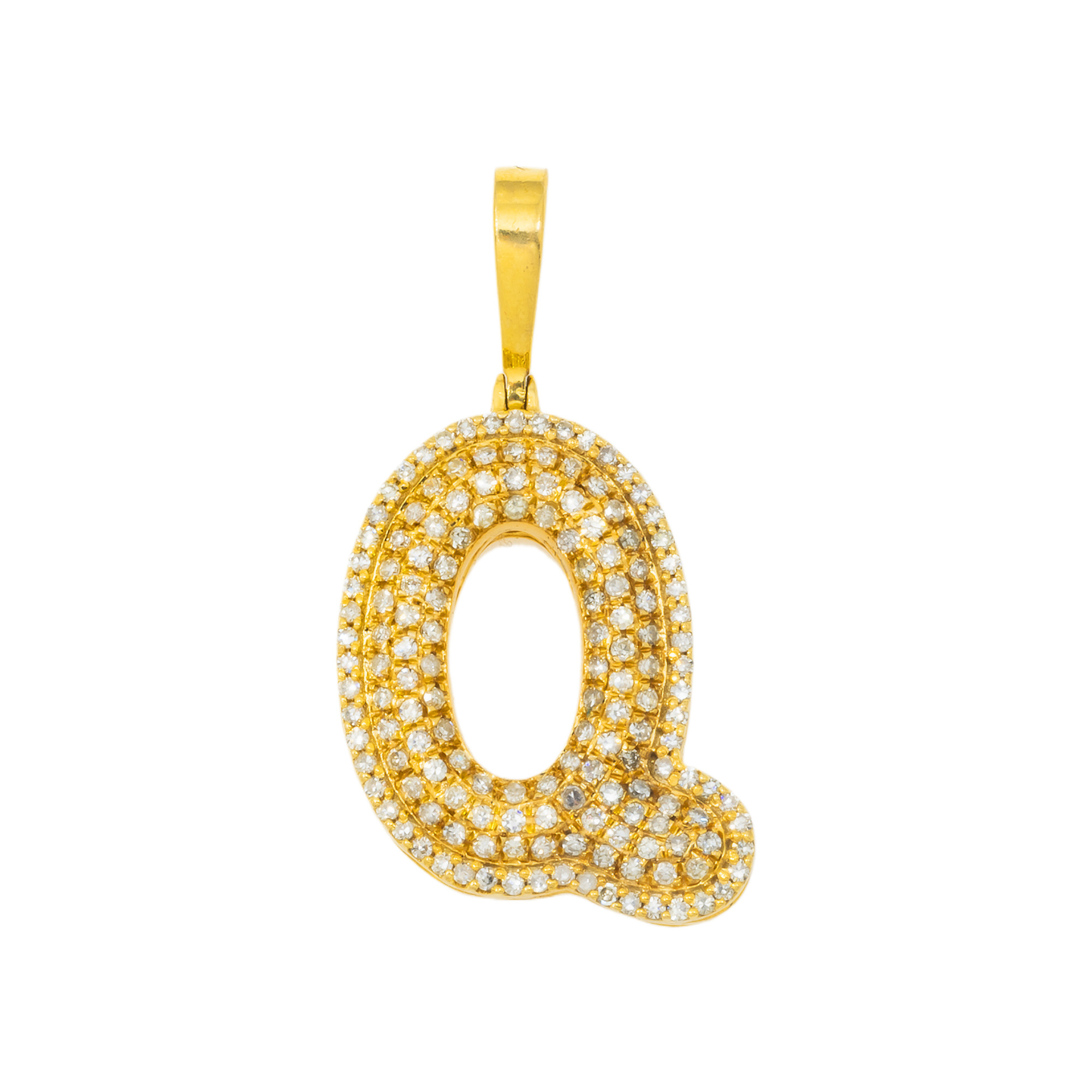 10K GOLD DIAMOND INITIAL LETTER Q PENDANT 0.60 CT