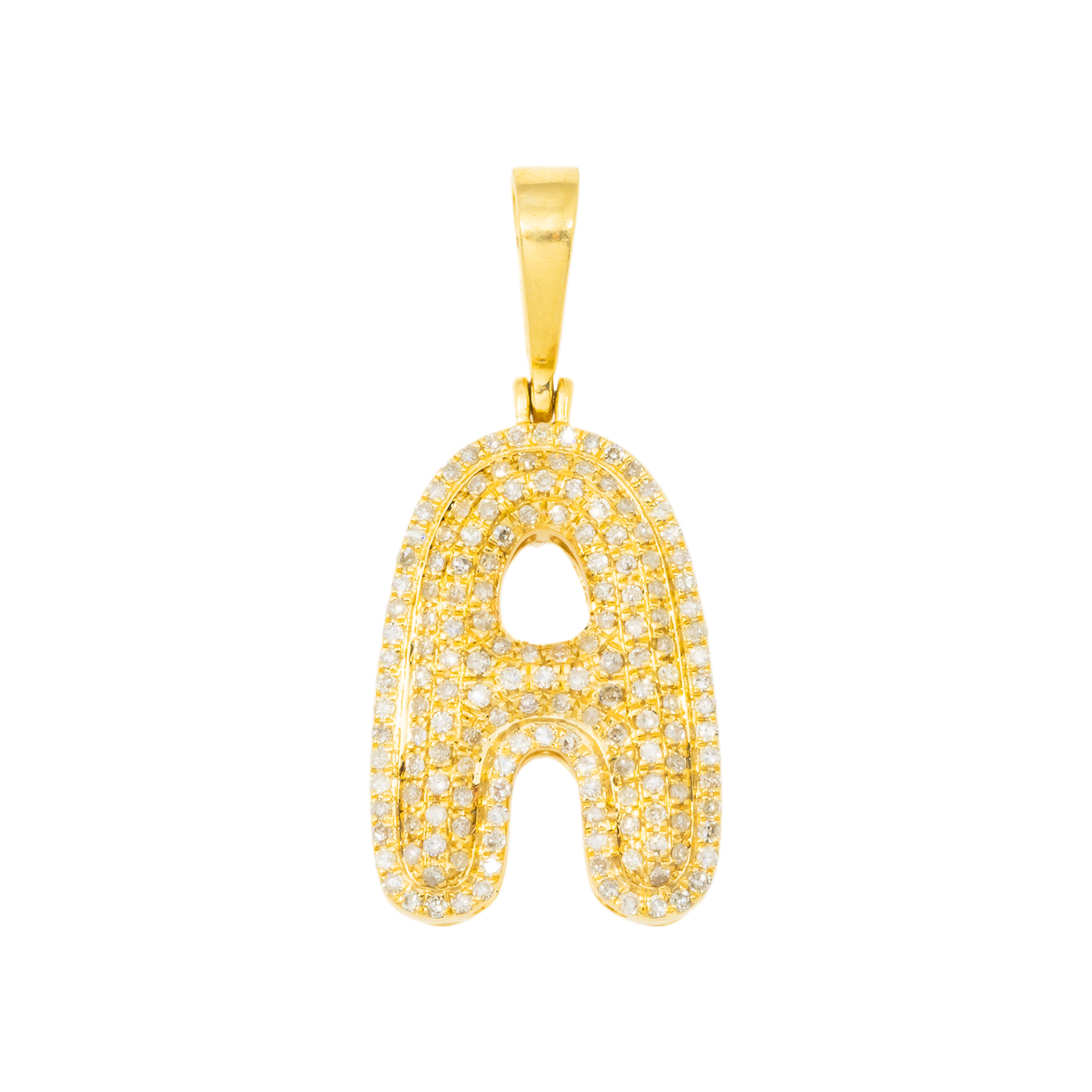 10K GOLD DIAMOND INITIAL LETTER A PENDANT 0.62 CT