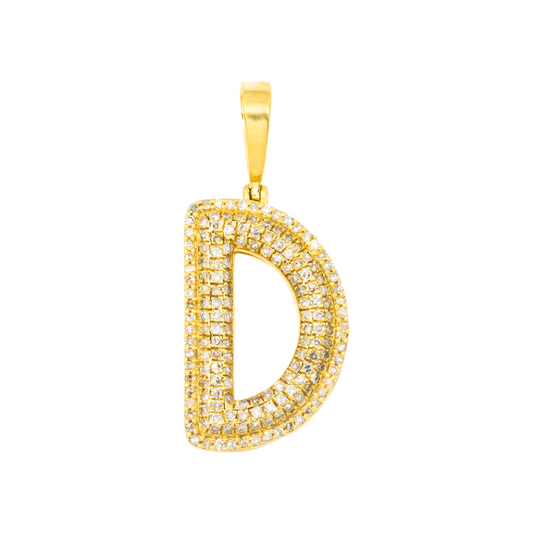 10K GOLD DIAMOND INITIAL LETTER D PENDANT 0.54 CT