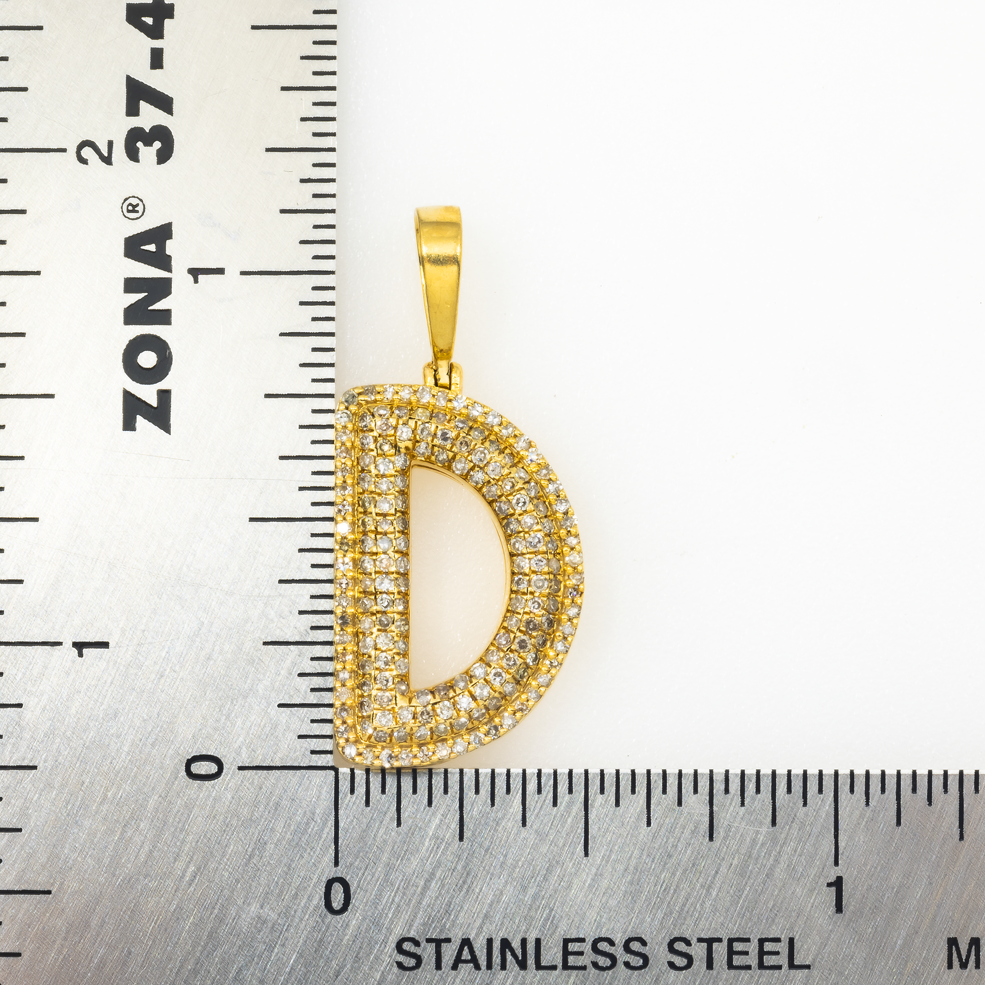 10K GOLD DIAMOND INITIAL LETTER D PENDANT 0.54 CT