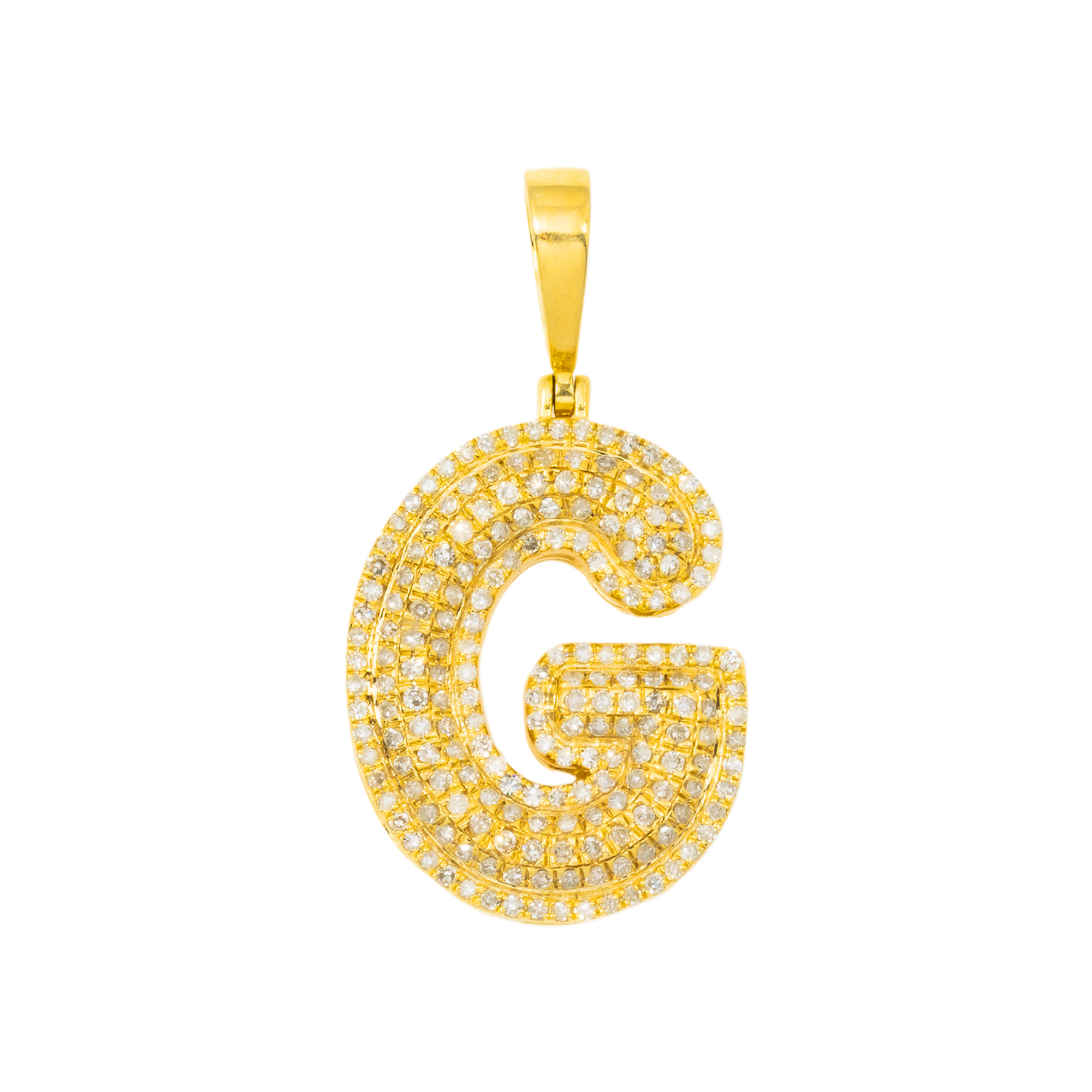 10K GOLD DIAMOND INITIAL LETTER G PENDANT 0.72 CT