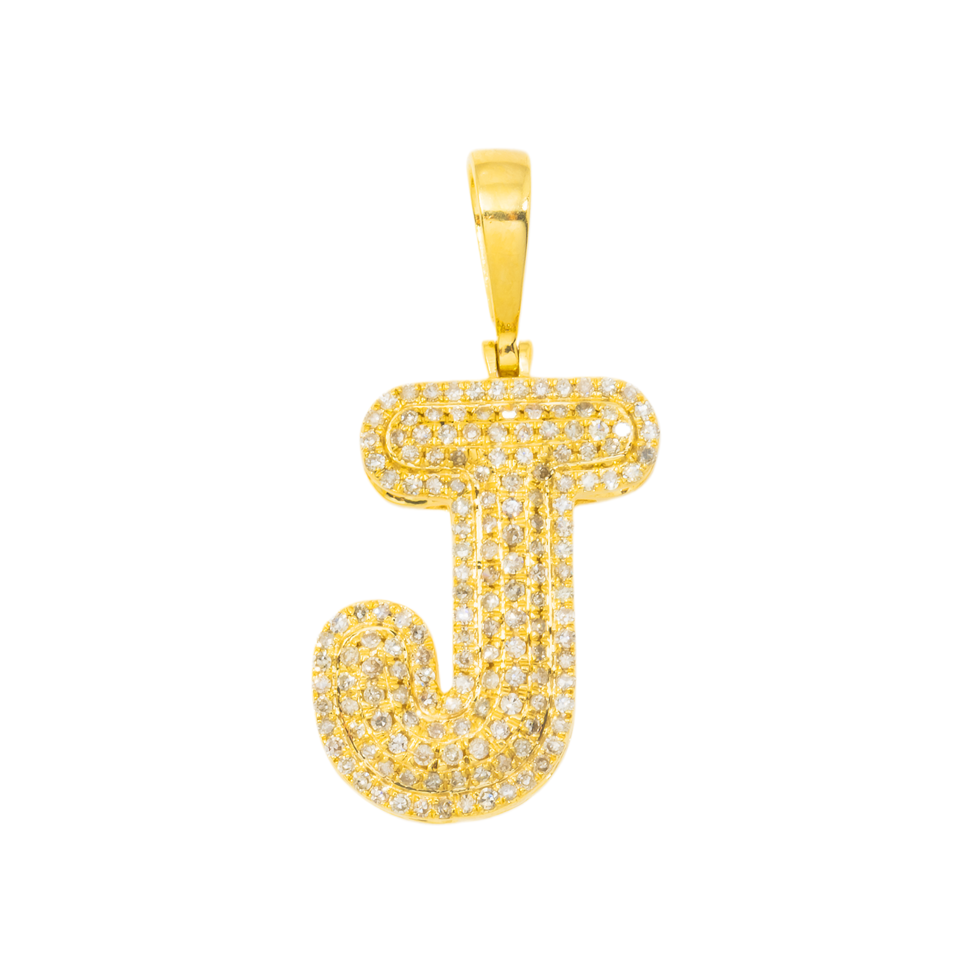 14K GOLD DIAMOND INITIAL LETTER J PENDANT 0.52 CT