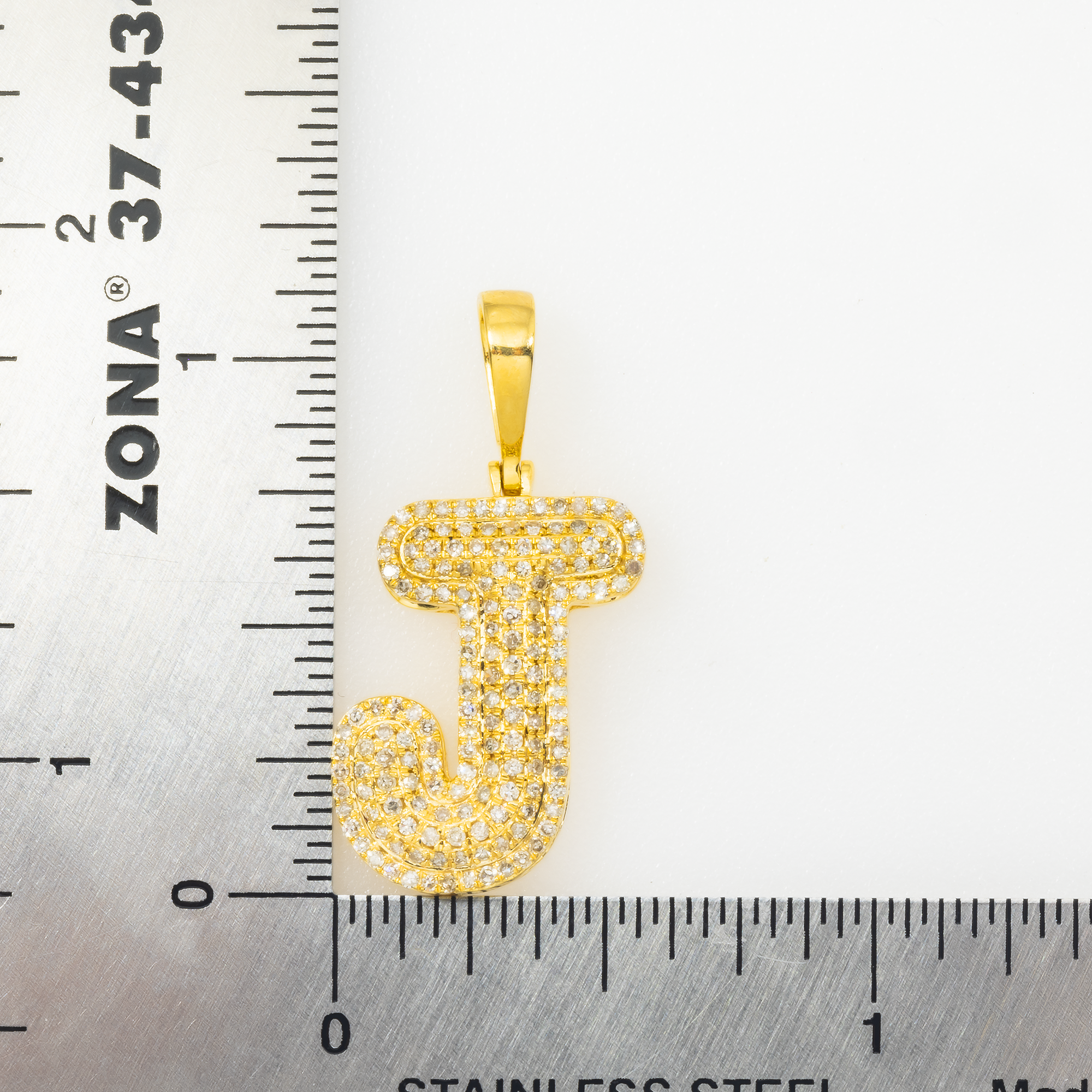 14K GOLD DIAMOND INITIAL LETTER J PENDANT 0.52 CT