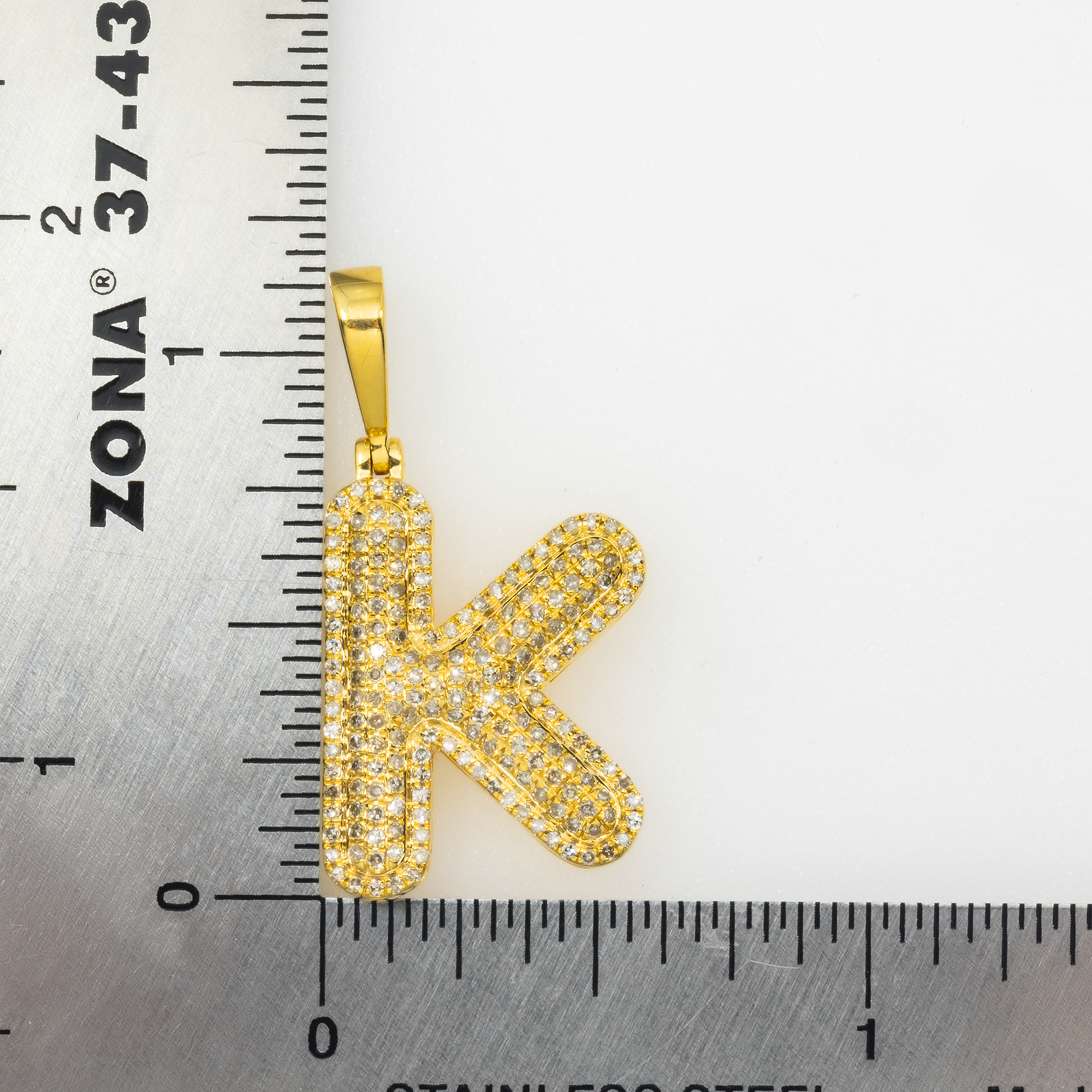 14K GOLD DIAMOND INITIAL LETTER K PENDANT 0.64 CT