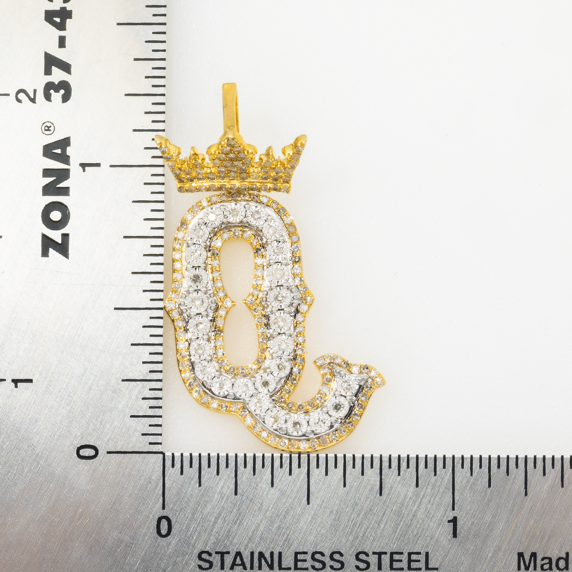 10K GOLD DIAMOND INITIAL LETTER Q PENDANT 0.68 CT