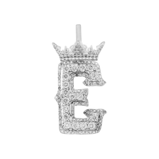 10K GOLD DIAMOND INITIAL LETTER E PENDANT 0.58 CT