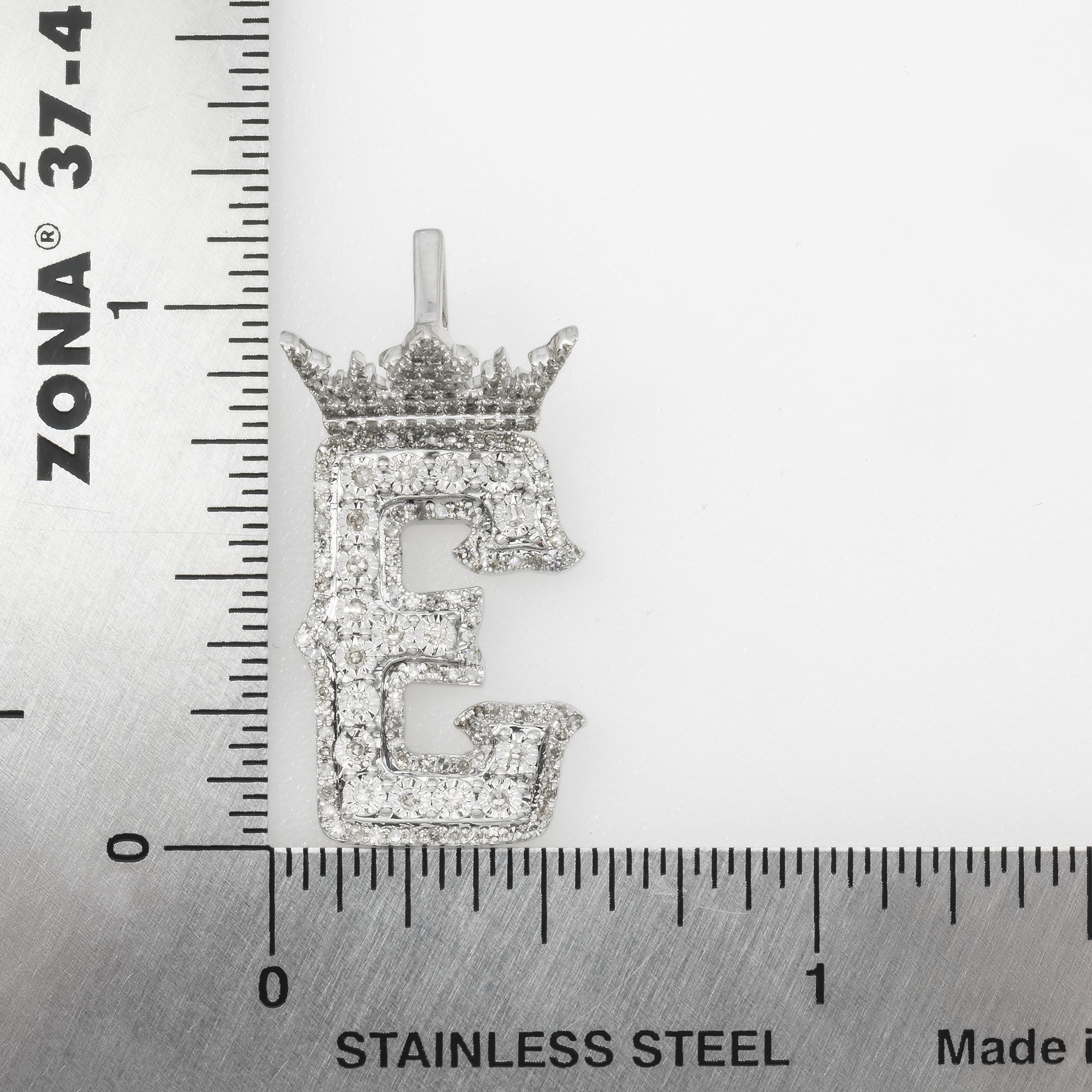 10K GOLD DIAMOND INITIAL LETTER E PENDANT 0.58 CT