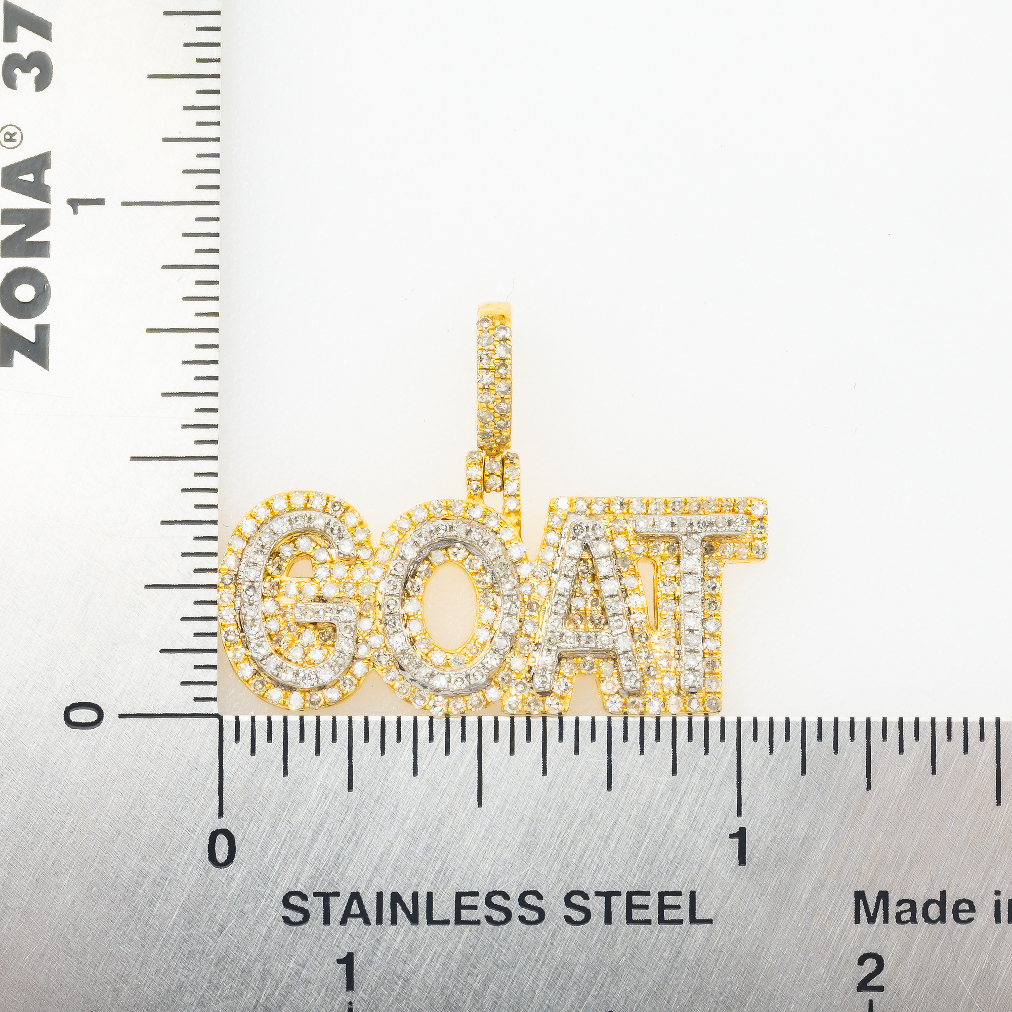 10K GOLD DIAMOND GOAT PENDANT 0.90 CT