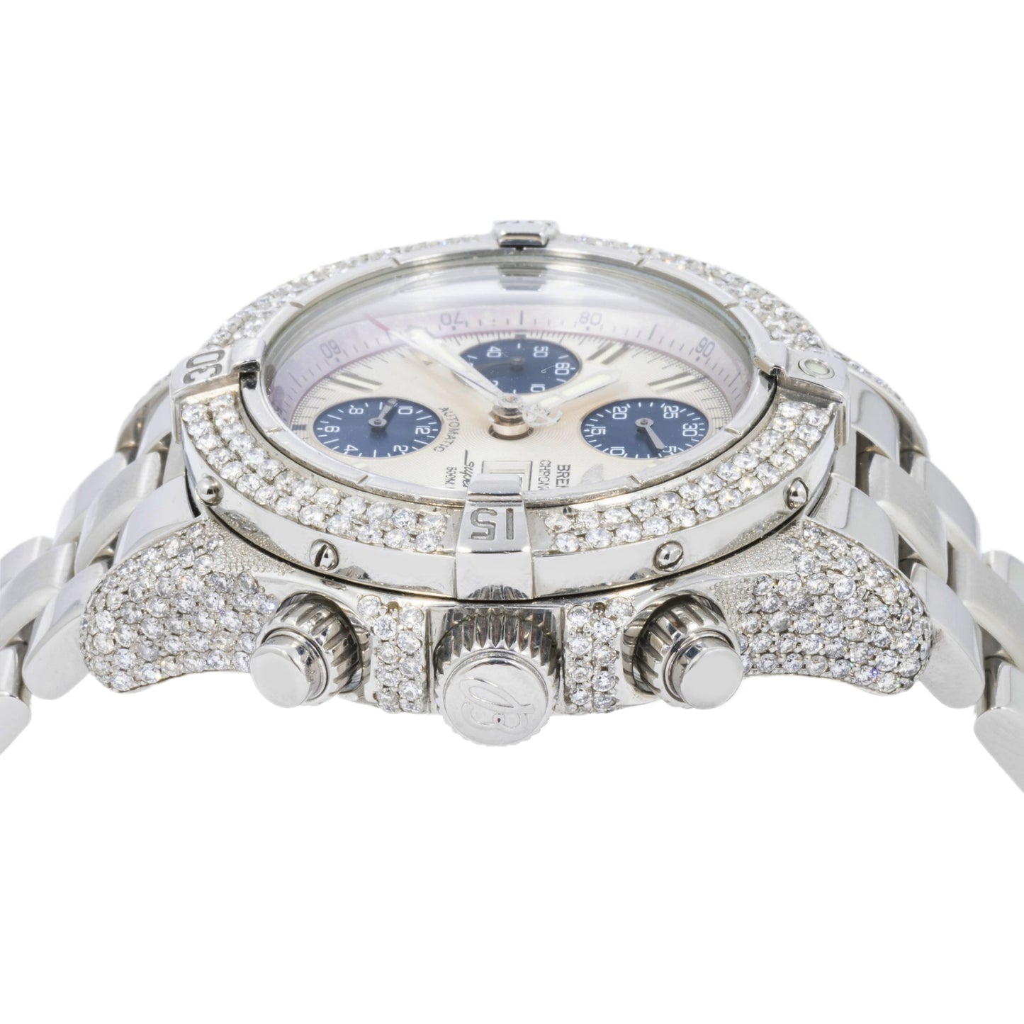 Breitling Superocean Chronograph A13340 42MM White Dial And Diamond Bezel With Stainless Steel Bracelet