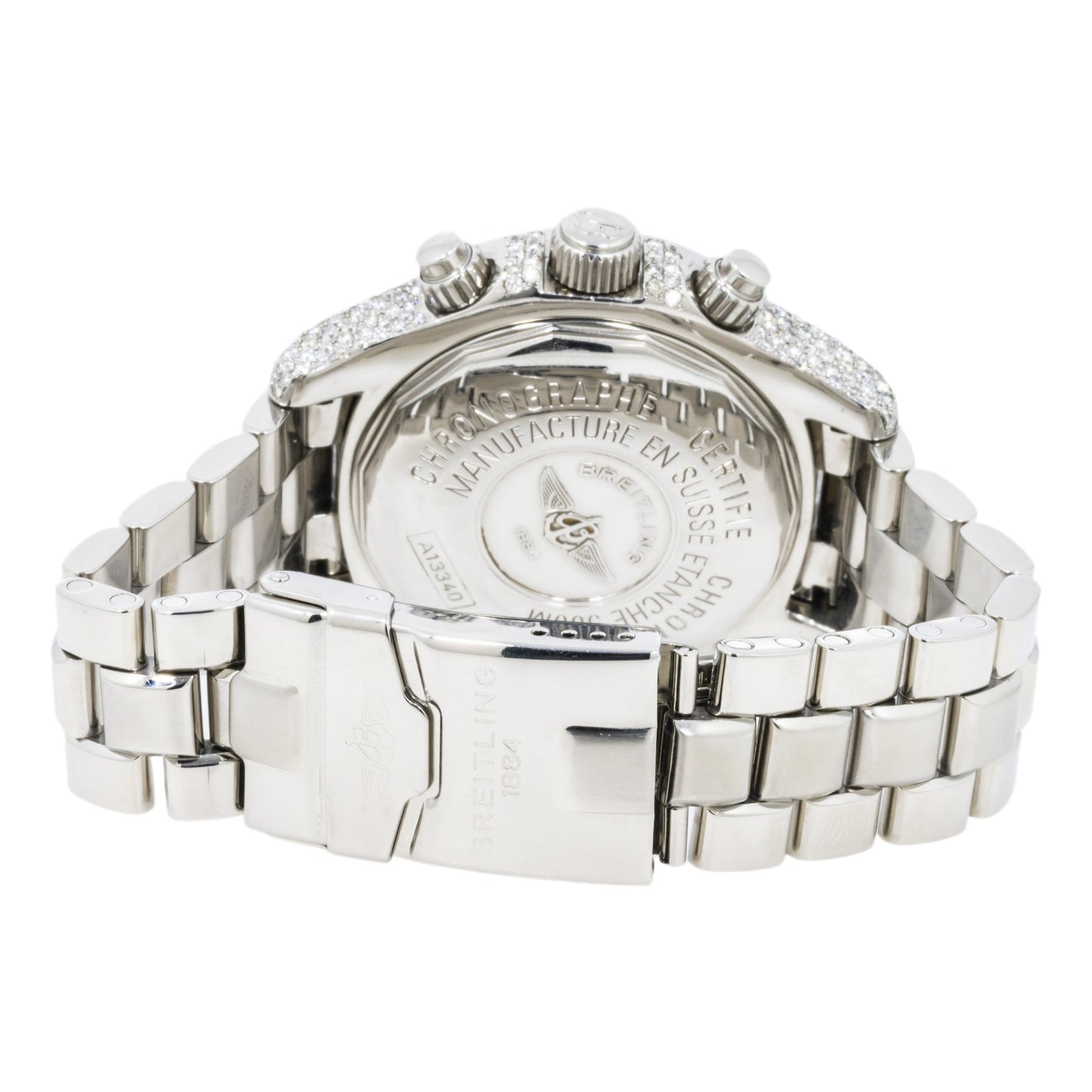 Breitling Superocean Chronograph A13340 42MM White Dial And Diamond Bezel With Stainless Steel Bracelet