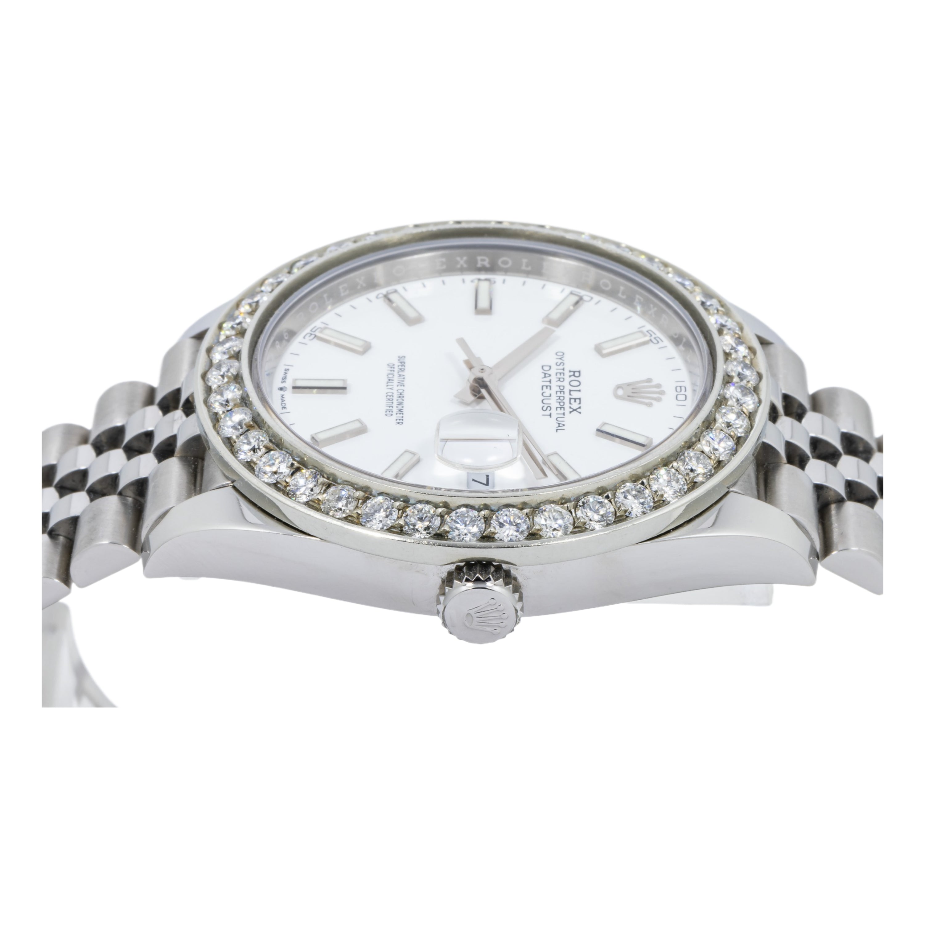 Rolex Datejust 126300 41MM White Dial And Diamond Bezel With Stainless Steel Jubilee Bracelet