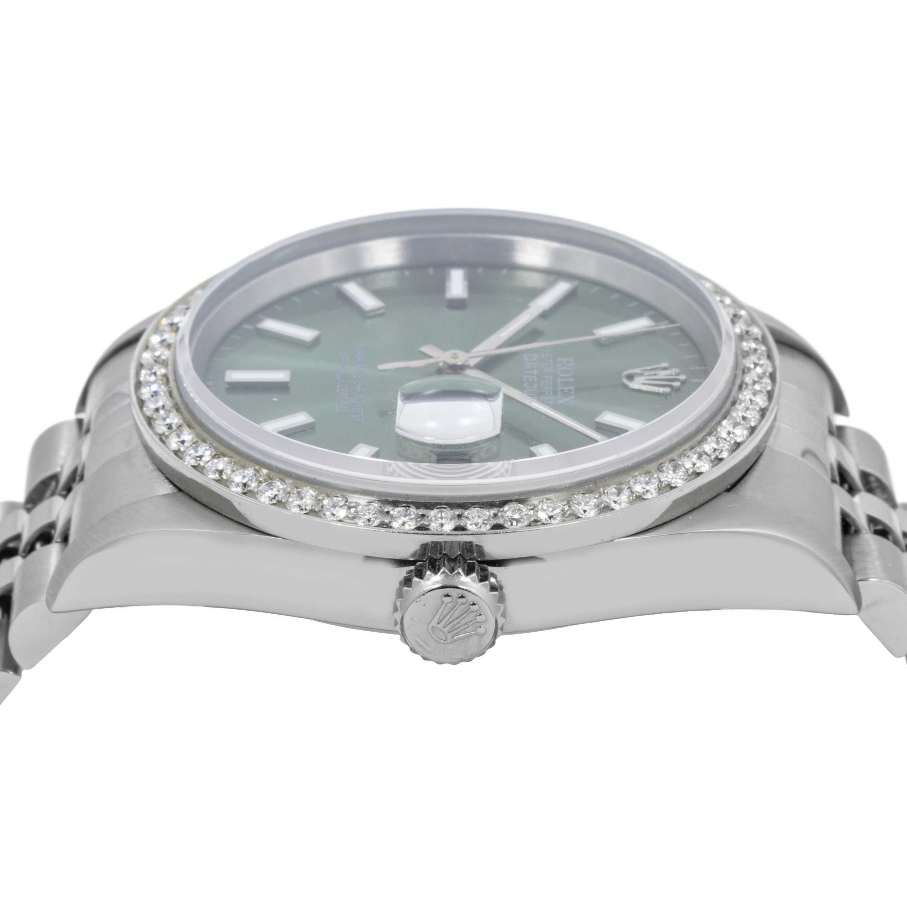Rolex Datejust 16234 36MM Green Dial And Diamond Bezel With Stainless Steel Jubilee Bracelet