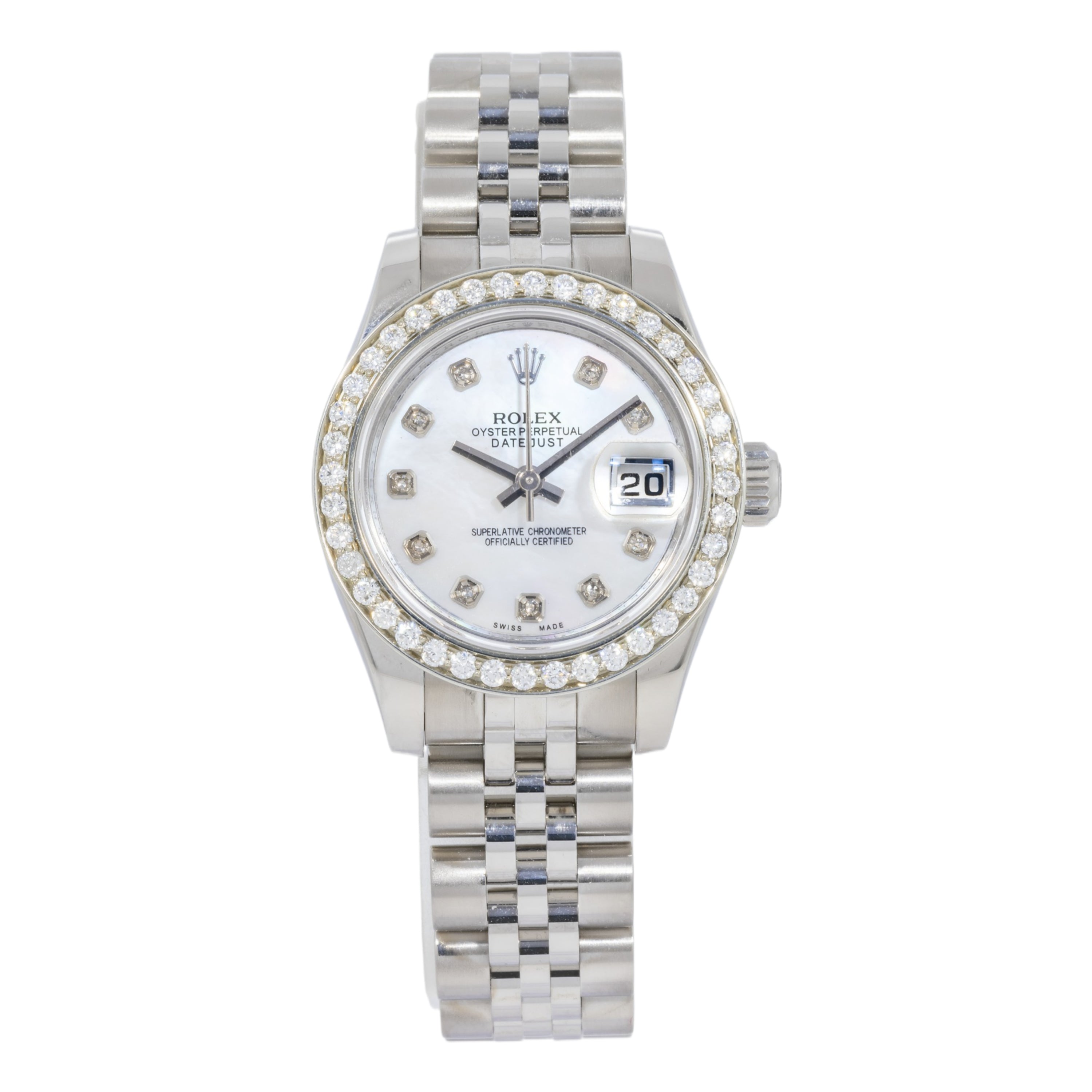 Rolex Datejust 179160 26MM White Diamond Dial And Bezel With Stainless Steel Jubilee Bracelet
