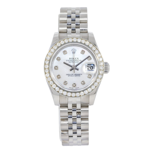 Rolex Datejust 179160 26MM White Diamond Dial And Bezel With Stainless Steel Jubilee Bracelet