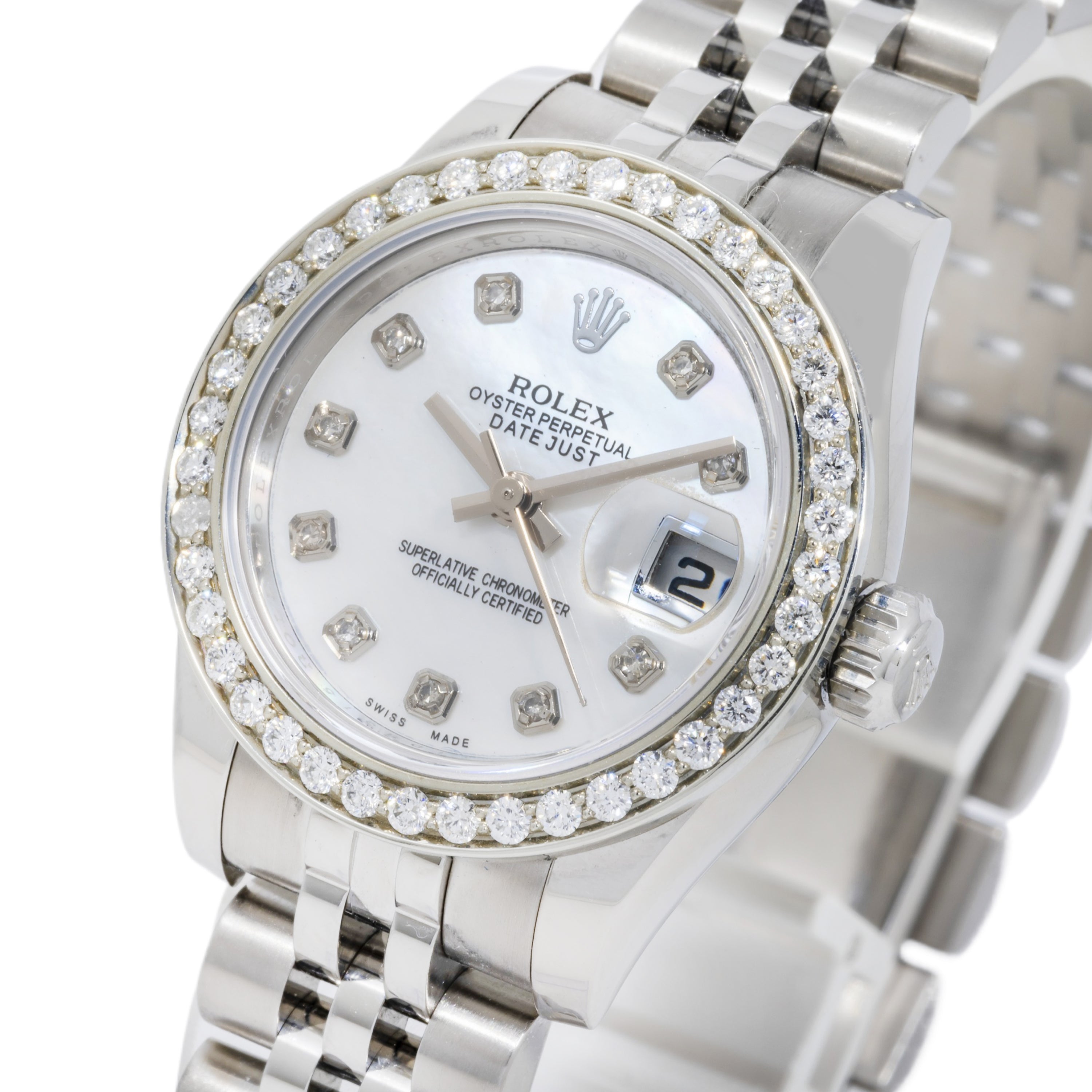 Rolex Datejust 179160 26MM White Diamond Dial And Bezel With Stainless Steel Jubilee Bracelet