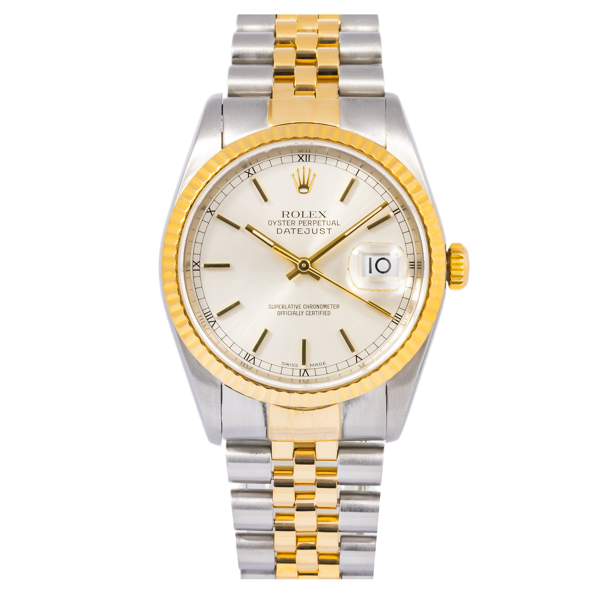 ROLEX DATEJUST 16233 36MM SILVER DIAL WITH TWO TONE JUBILEE BRACELET